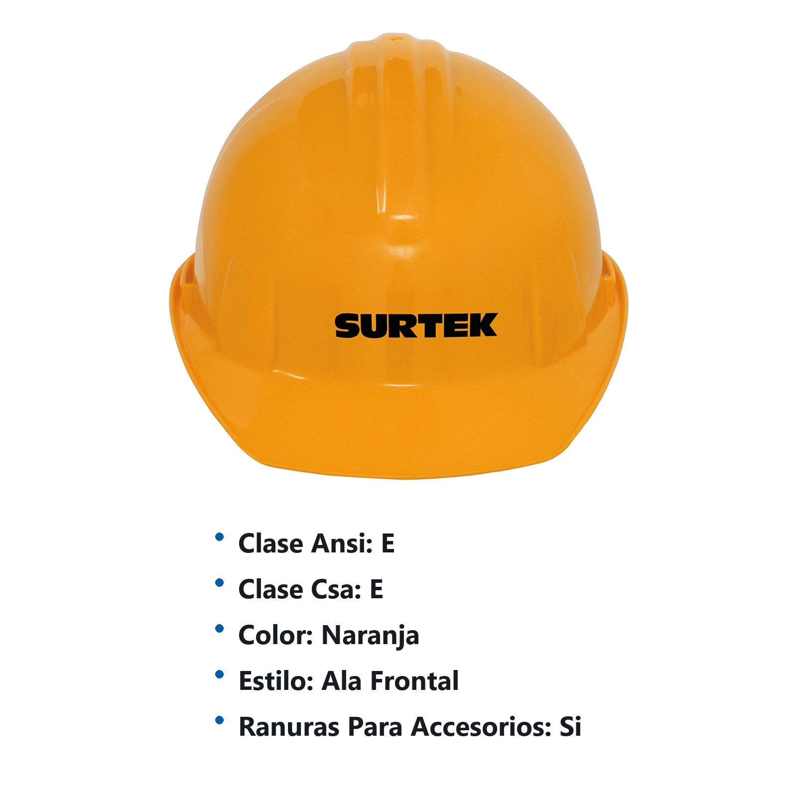 Casco de seguridad con ajuste de intervalos, color naranja Surtek - Imagen 2
