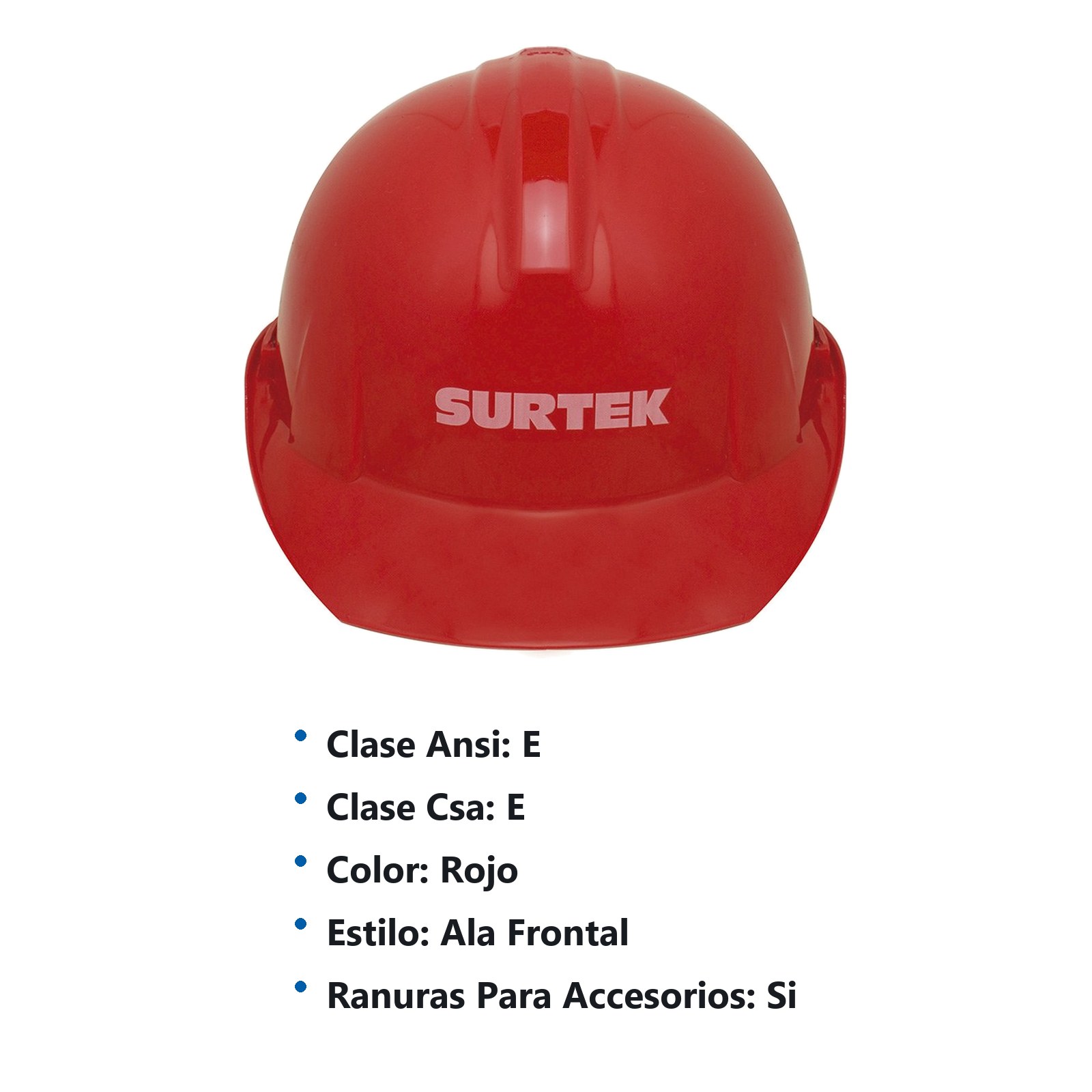 Casco de seguridad con ajuste de intervalos, color rojo Surtek - Imagen 2