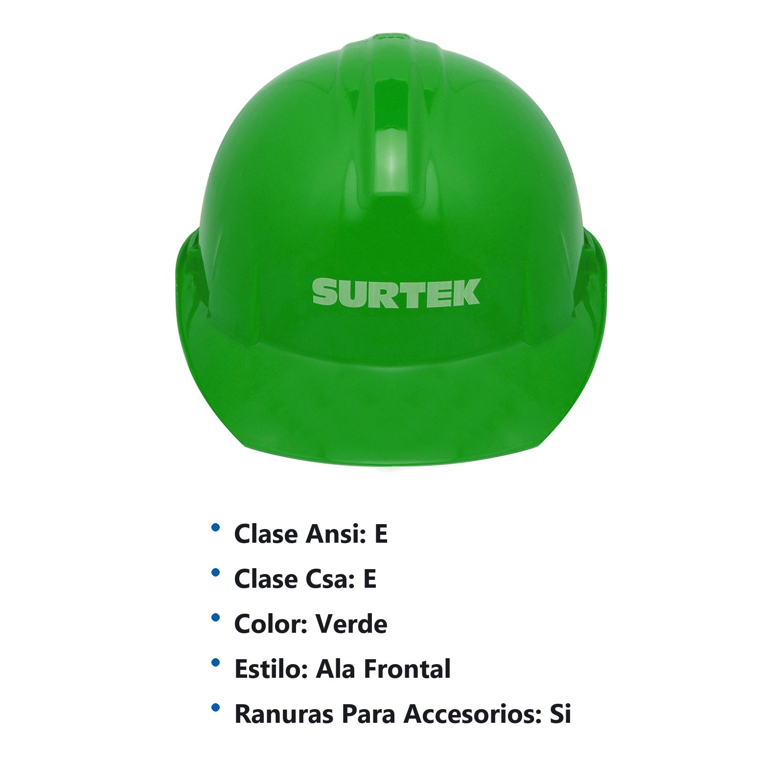 Casco de seguridad con ajuste de intervalos, color verde Surtek - Imagen 2