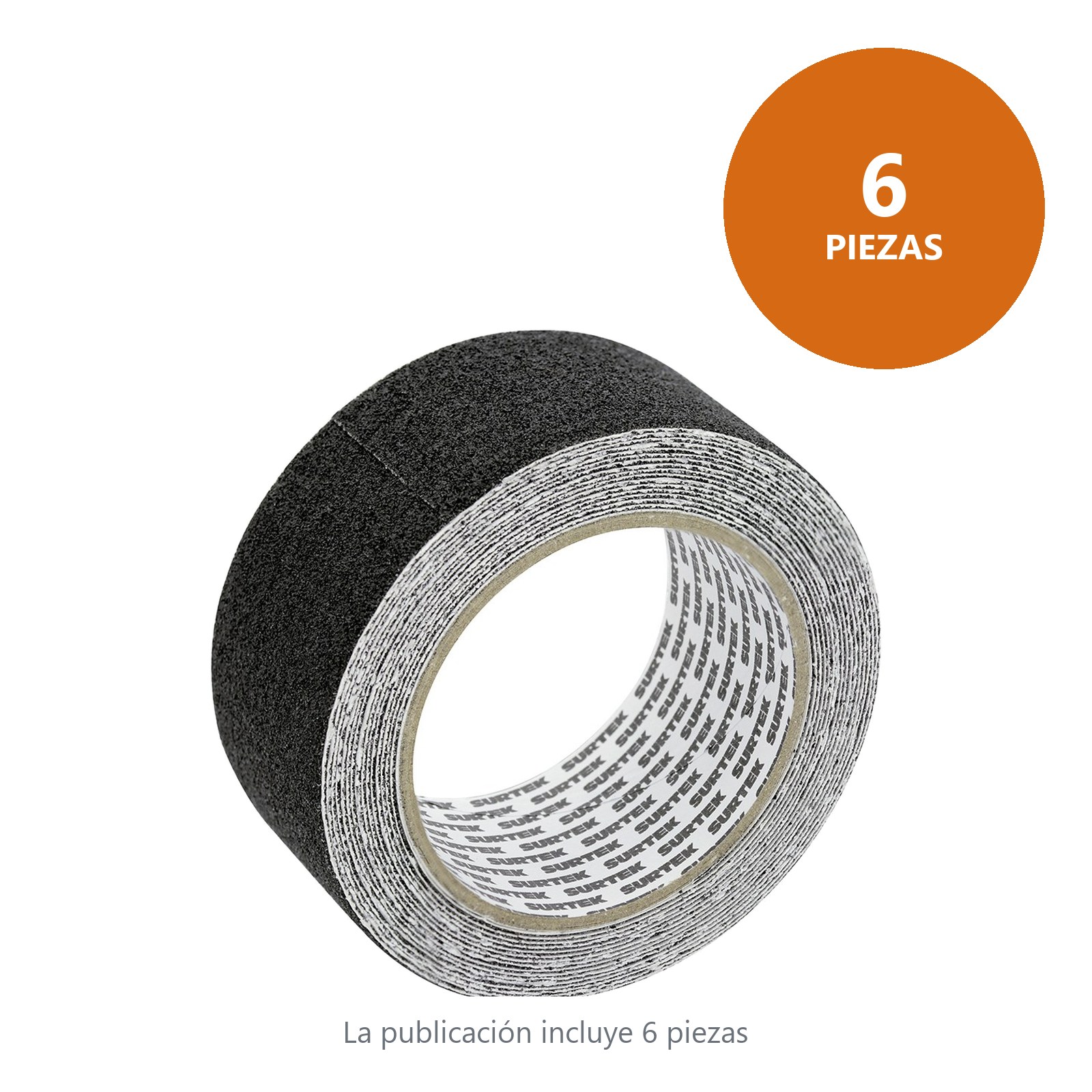 Cinta antiderrapante ancho 48 mm de 5 m, color negro Surtek - Imagen 2