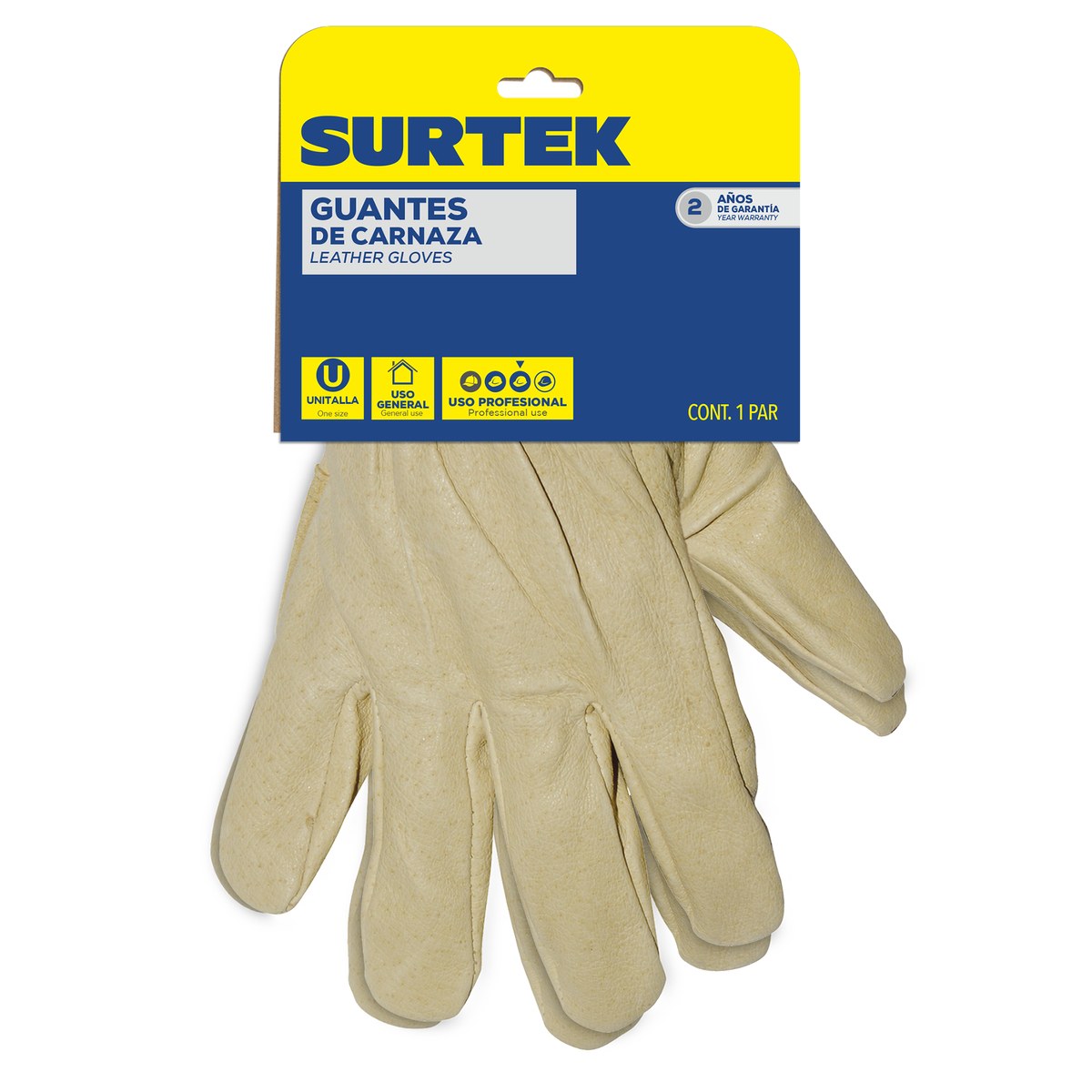 Guantes de piel de borrego reforzados unitalla Surtek - Imagen 2