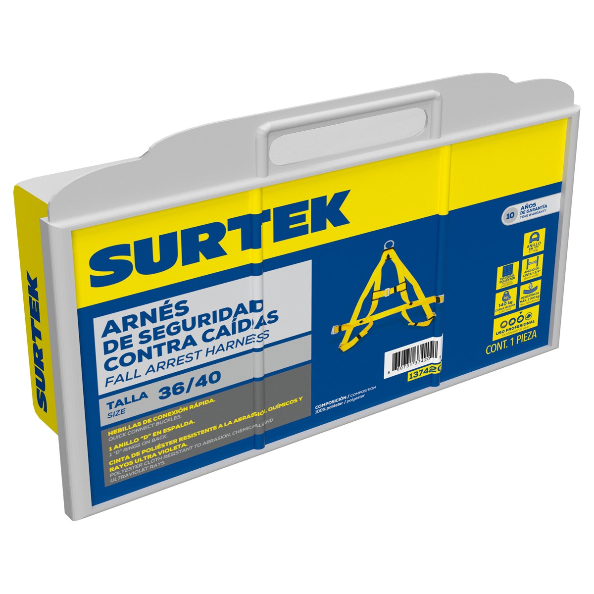 Arnés de seguridad contra caídas, talla 36-40 Surtek - Imagen 2