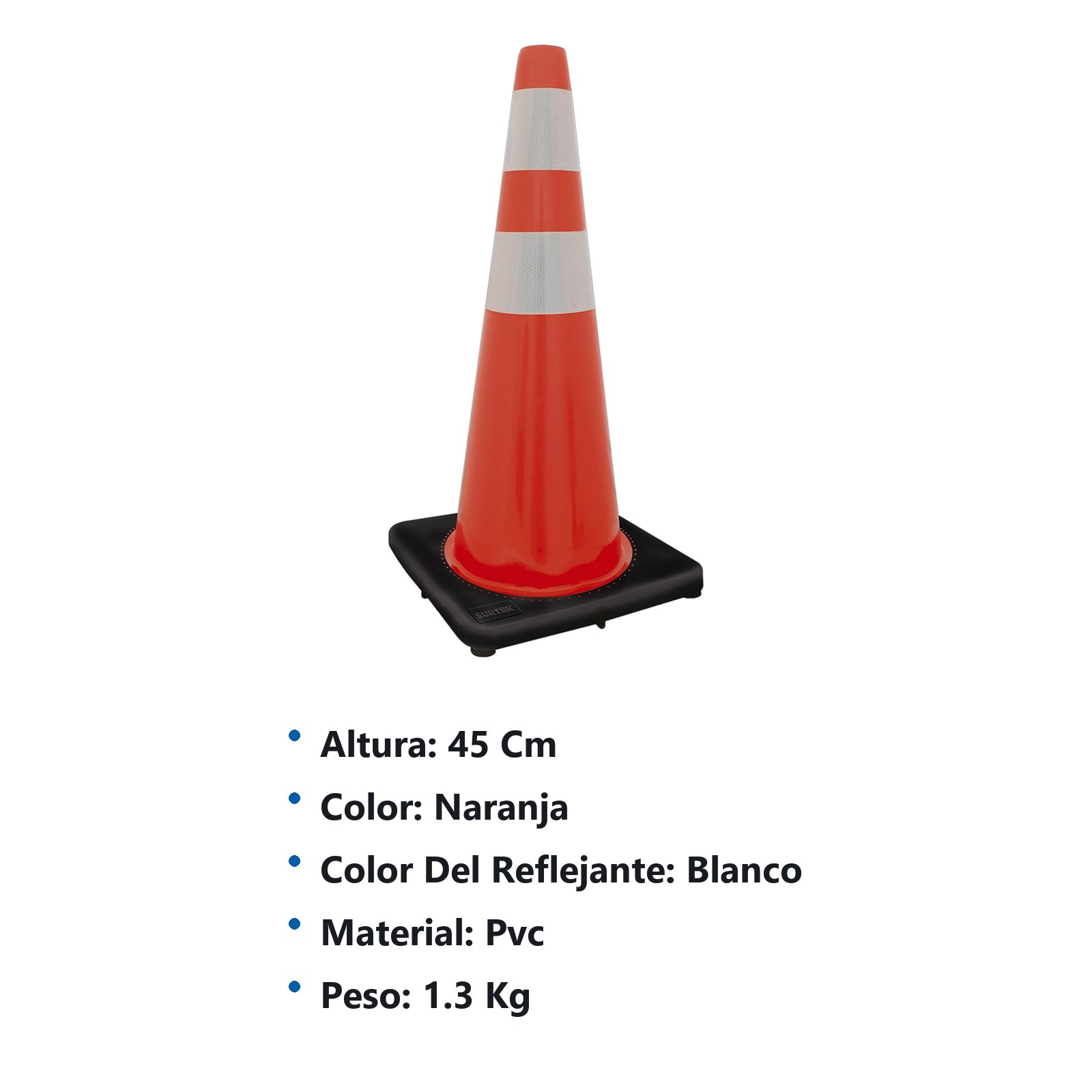 Cono de precaución con banda reflejante, 45 cm Surtek - Imagen 2