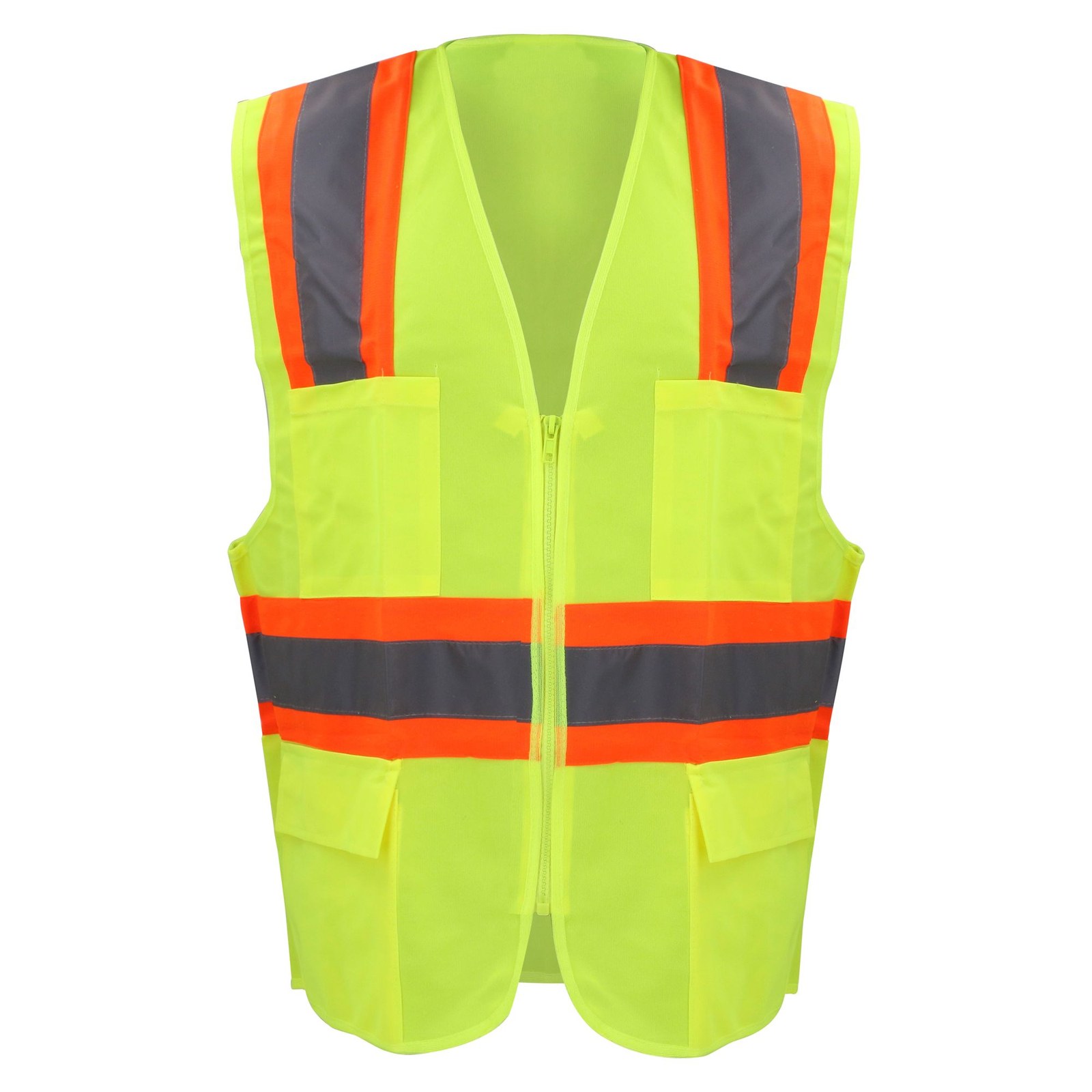 Chaleco de seguridad de alta visibilidad con cierre y 6 bolsas amarillo unitalla Surtek - Imagen 2