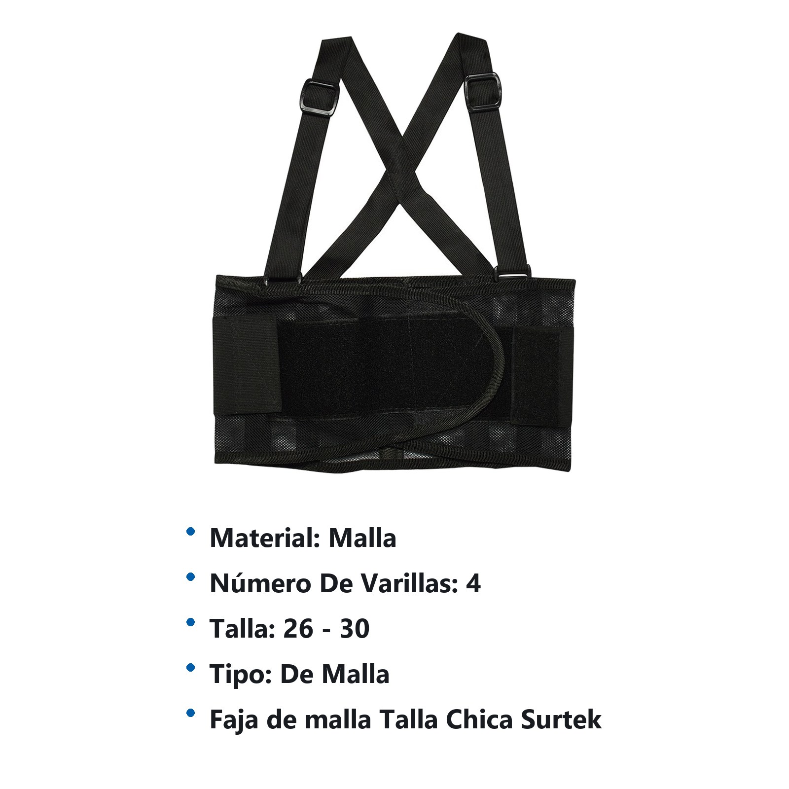 Faja elástica de malla respirable con 4 varillas CH Surtek - Imagen 2
