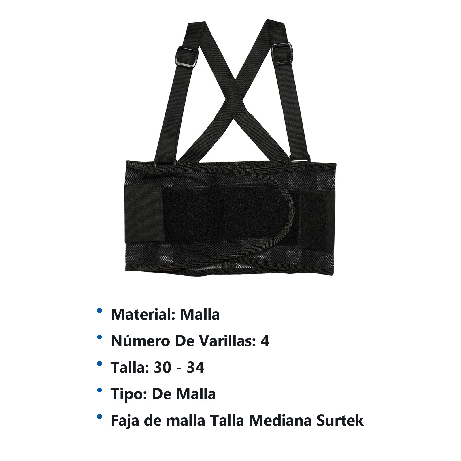 Faja elástica de malla respirable con 4 varillas M Surtek - Imagen 2