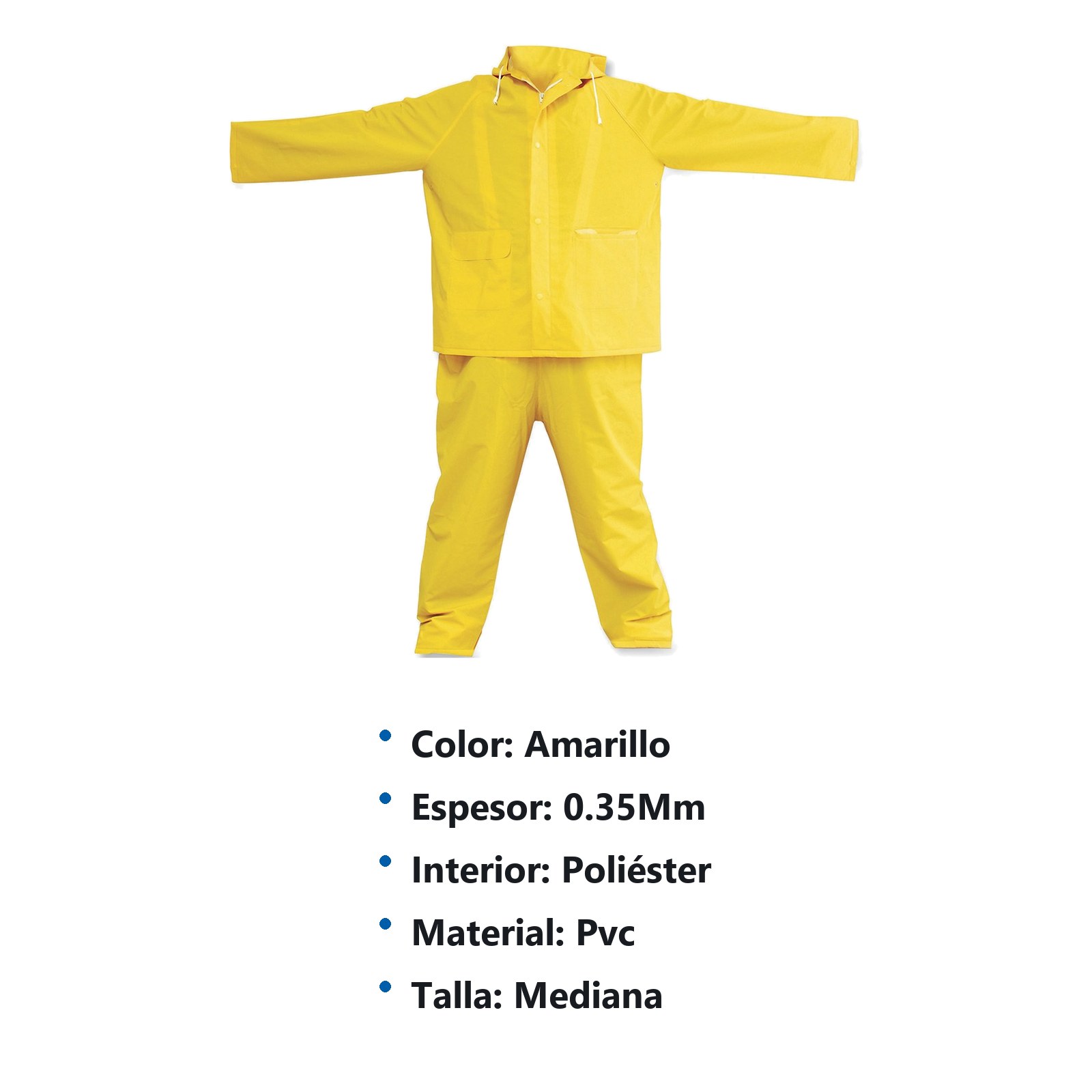 Traje impermeable sin reflejante con interior de poliéster M, 2 piezas Surtek - Imagen 2