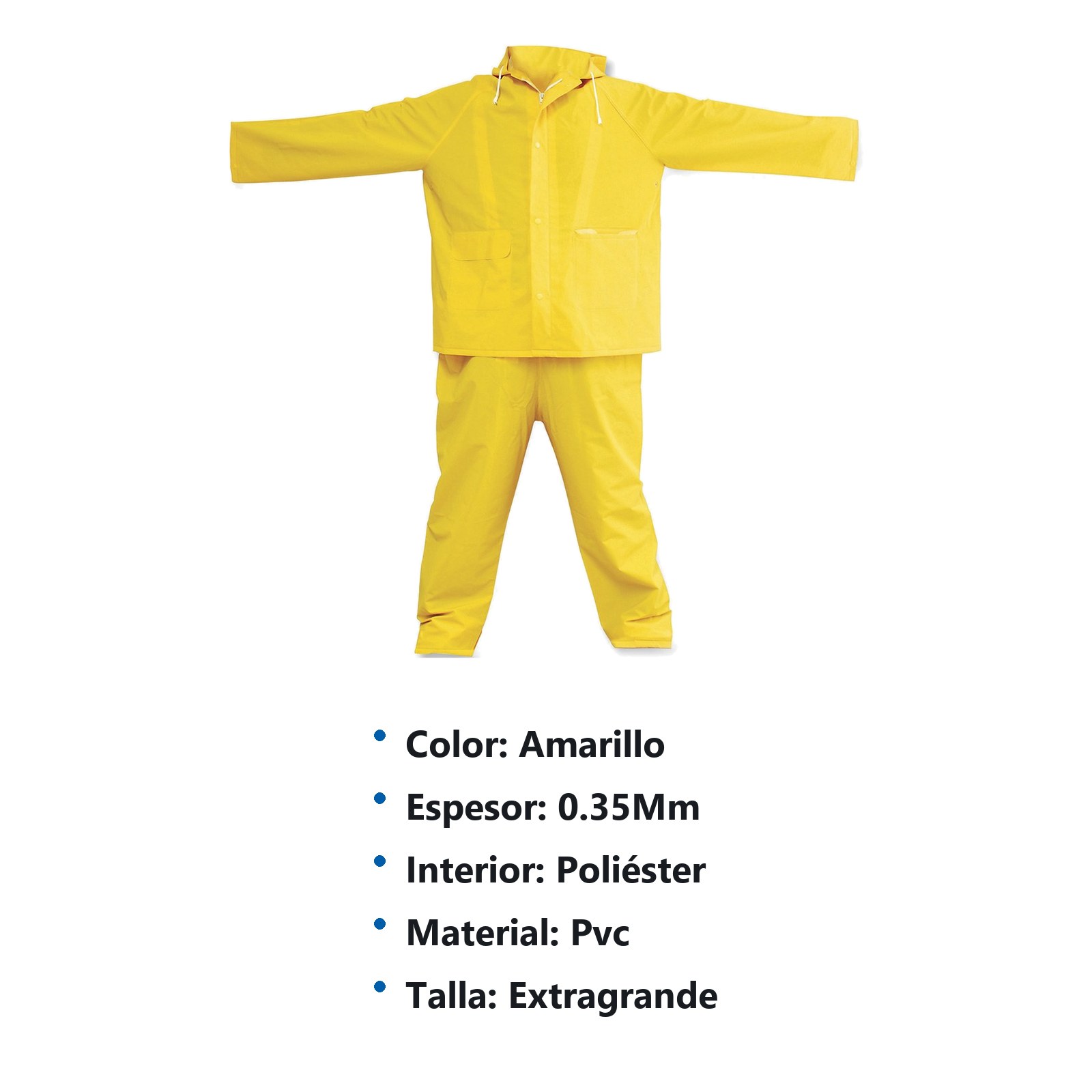 Traje impermeable sin reflejante con interior de poliéster EG, 2 piezas Surtek - Imagen 2