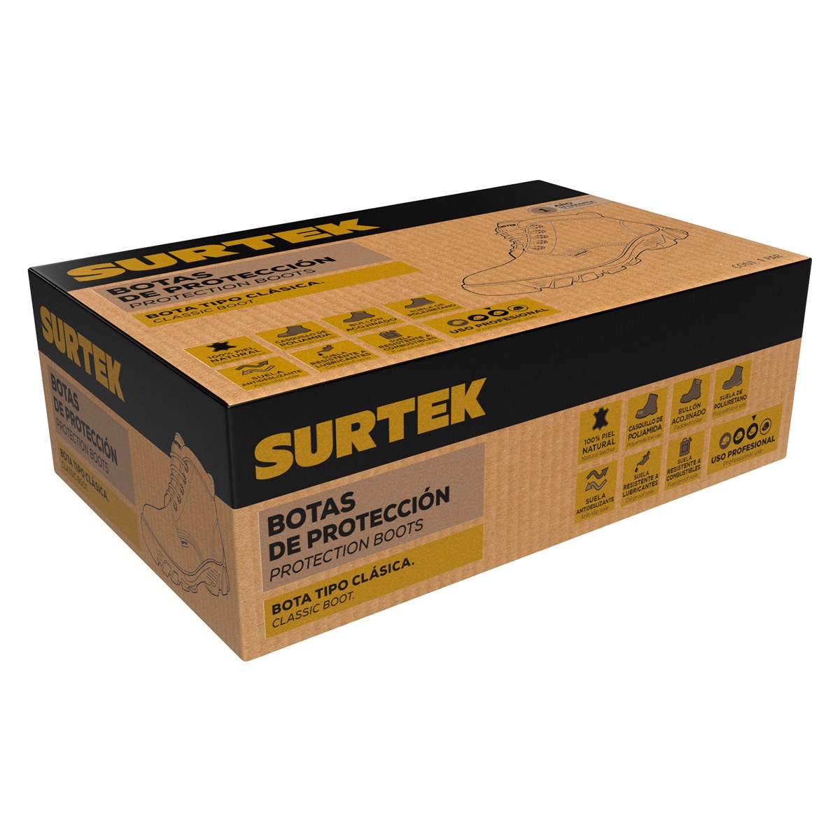 Botas de seguridad clásicas con casquillo de acero #29 cm Surtek - Imagen 2