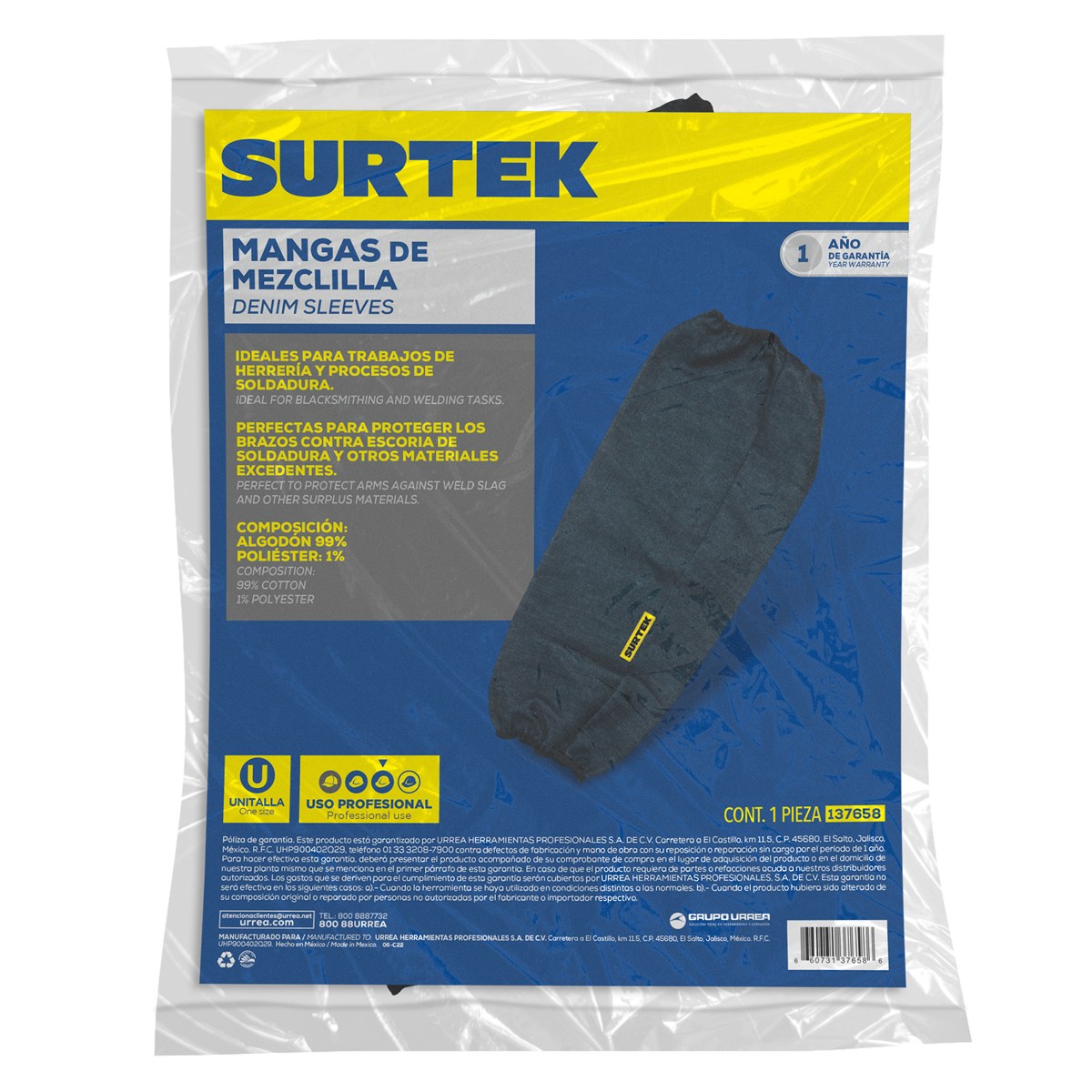 Mangas de mezclilla para soldar, 52 cm Surtek - Imagen 2