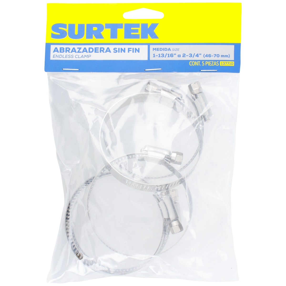 Abrazadera sin fin de acero inoxidable de 1-13/16" a 2-3/4" Surtek - Imagen 2