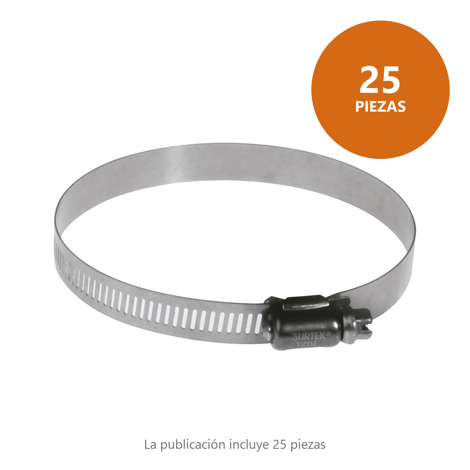 Abrazadera sin fin de acero inoxidable de 2-9/16" a 3-1/2" Surtek - Imagen 2