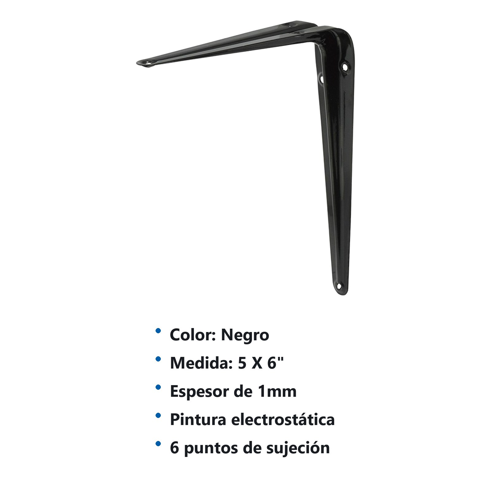 Ménsula color negro 5 x 6" Surtek - Imagen 3