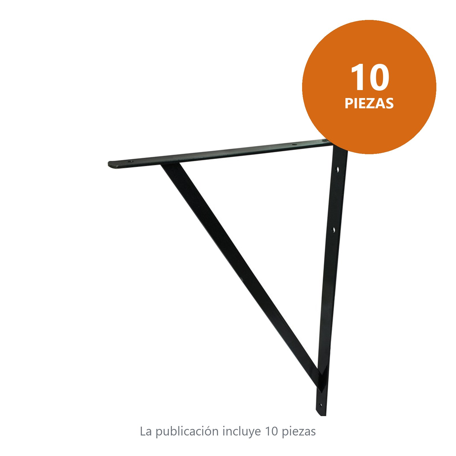 Ménsula con soporte color negro 10 x 16" Surtek - Imagen 2