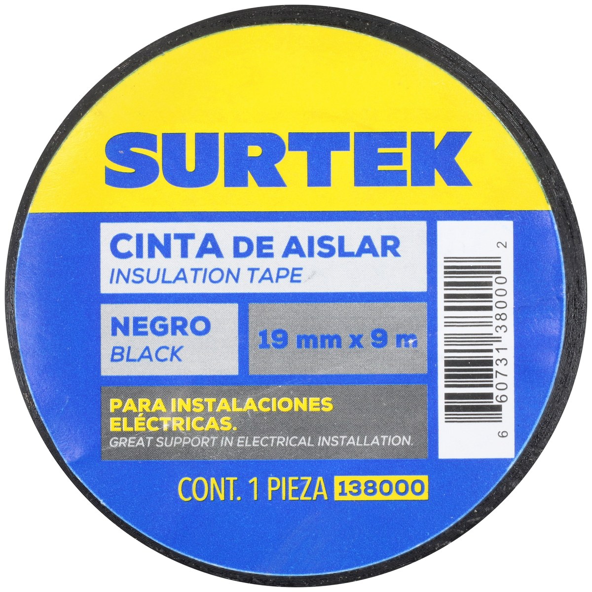 Cinta negra para aislar 19 mm x 9 m Surtek - Imagen 4