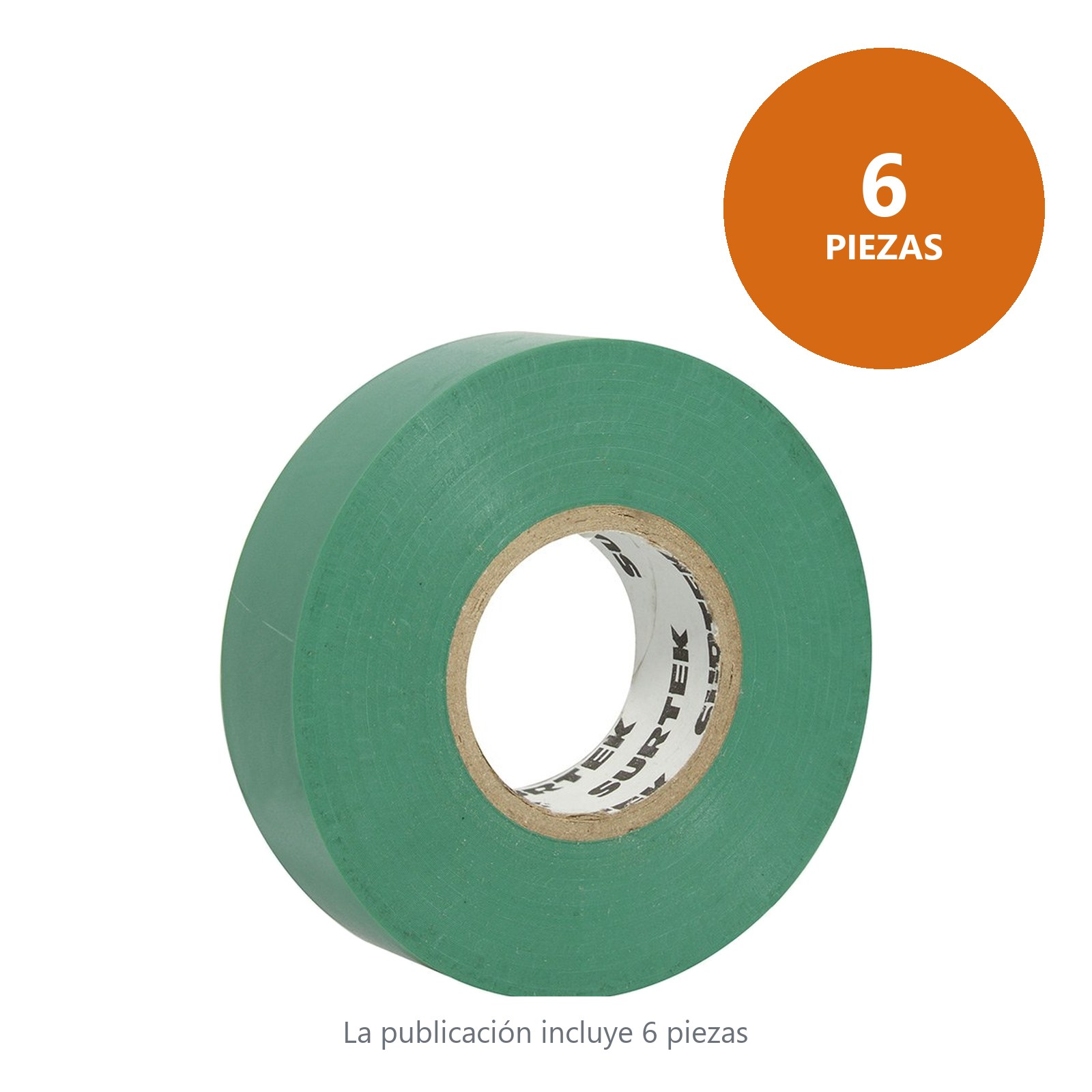 Cinta verde para aislar 19 mm x 18 m Surtek - Imagen 2