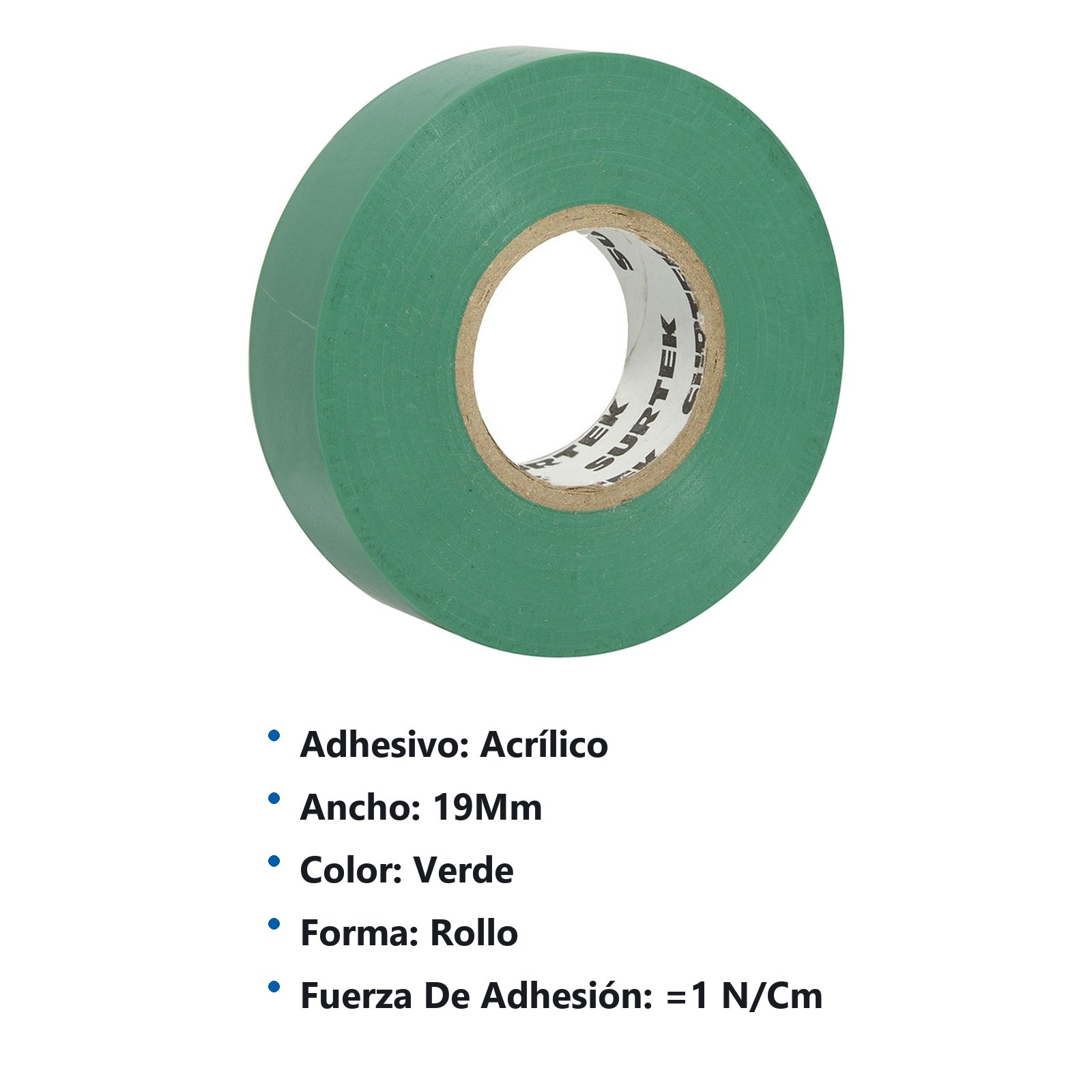 Cinta verde para aislar 19 mm x 18 m Surtek - Imagen 3