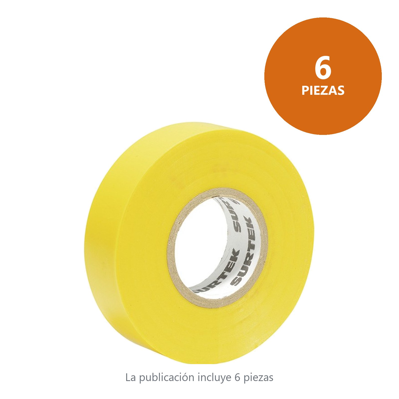 Cinta amarilla para aislar 19 mm x 18 m Surtek - Imagen 2