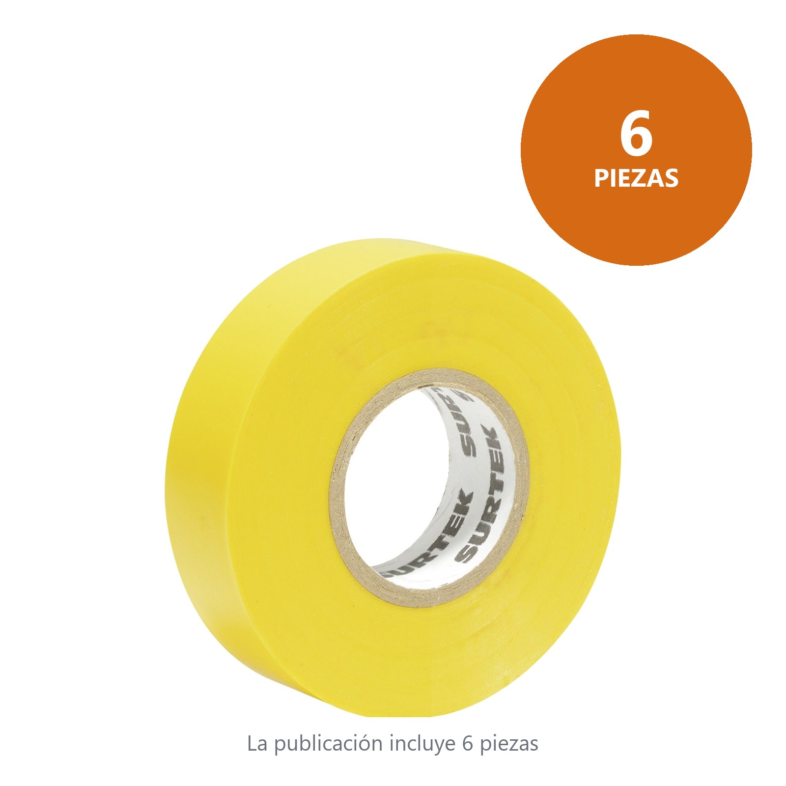 Cinta amarilla para aislar 19 mm x 9 m Surtek - Imagen 2