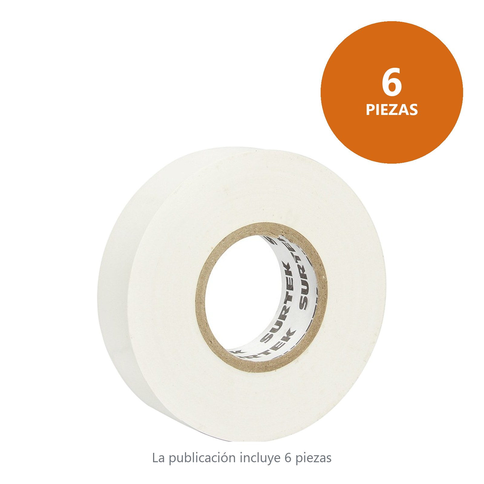 Cinta blanca para aislar 19 mm x 18 m Surtek - Imagen 2