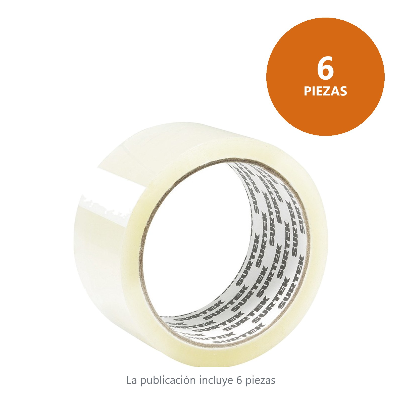 Cinta transparente hot melt para empacar 48 mm x 50 m Surtek - Imagen 2