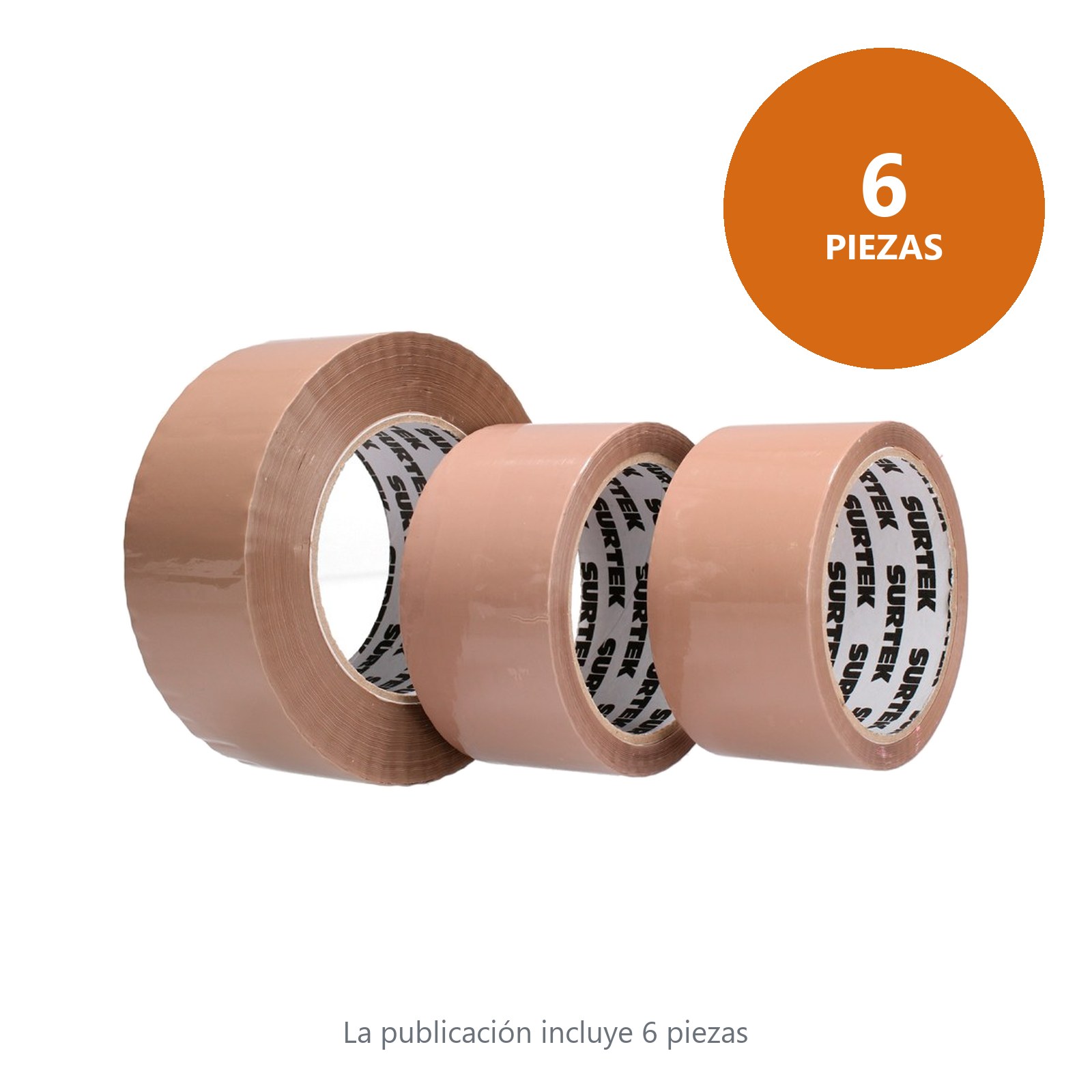 Cinta canela de acrílico para empacar 48mm x 50 m Surtek - Imagen 2