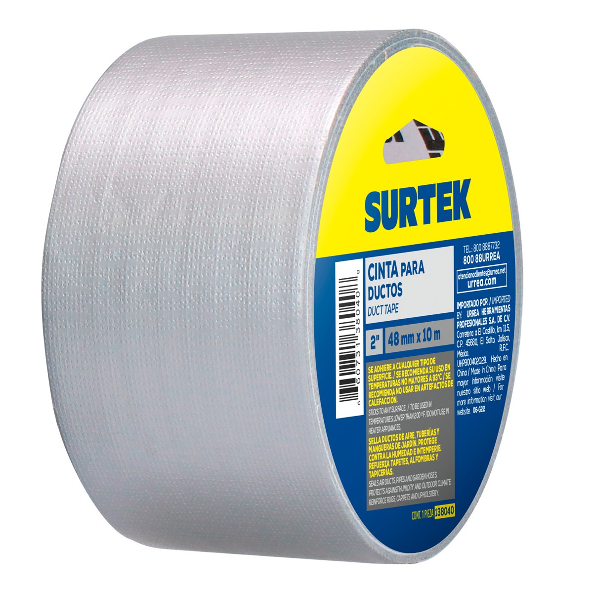 Cinta gris para ducto 48 mm x 10 m Surtek - Imagen 2