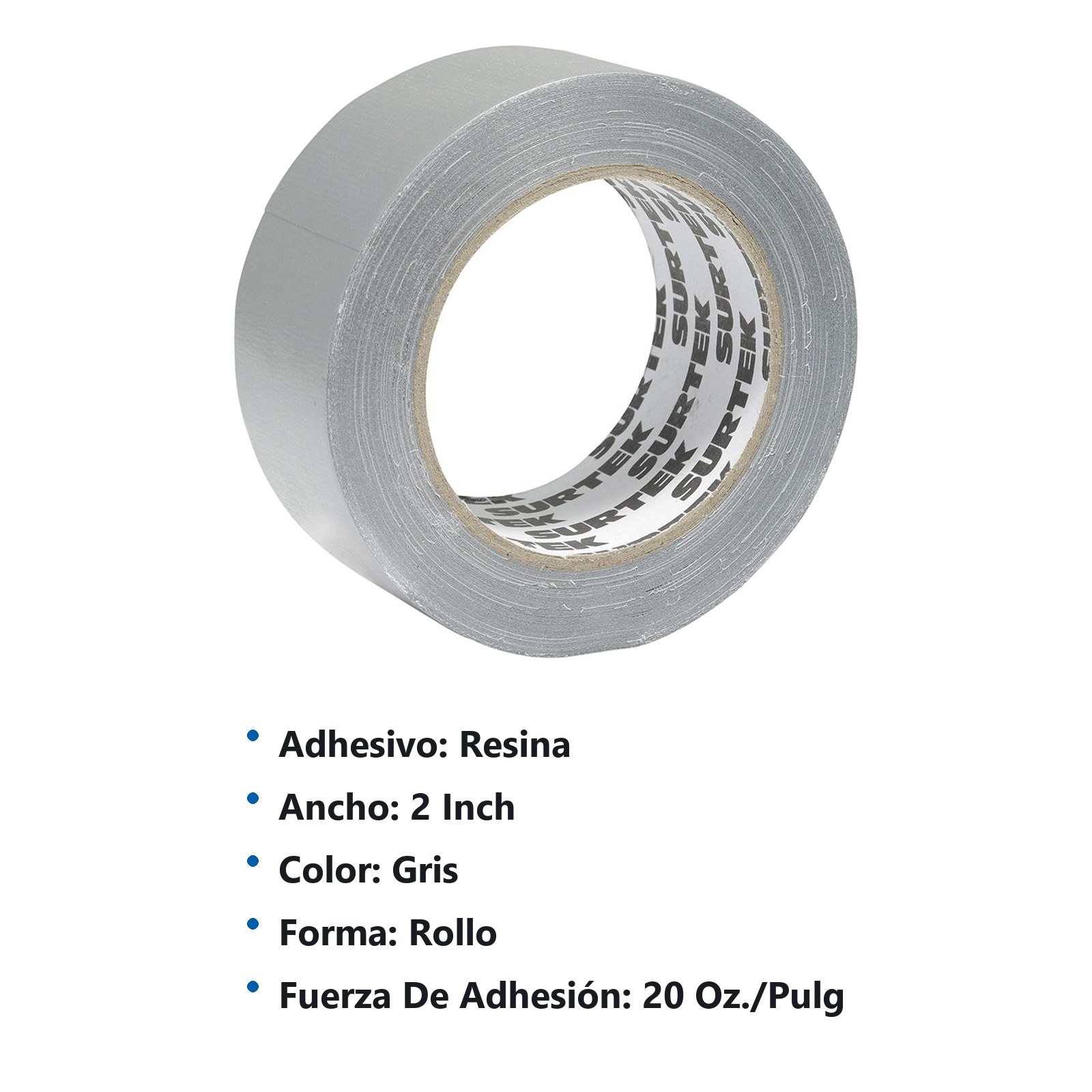 Cinta gris para ducto 48 mm x 30 m Surtek - Imagen 3