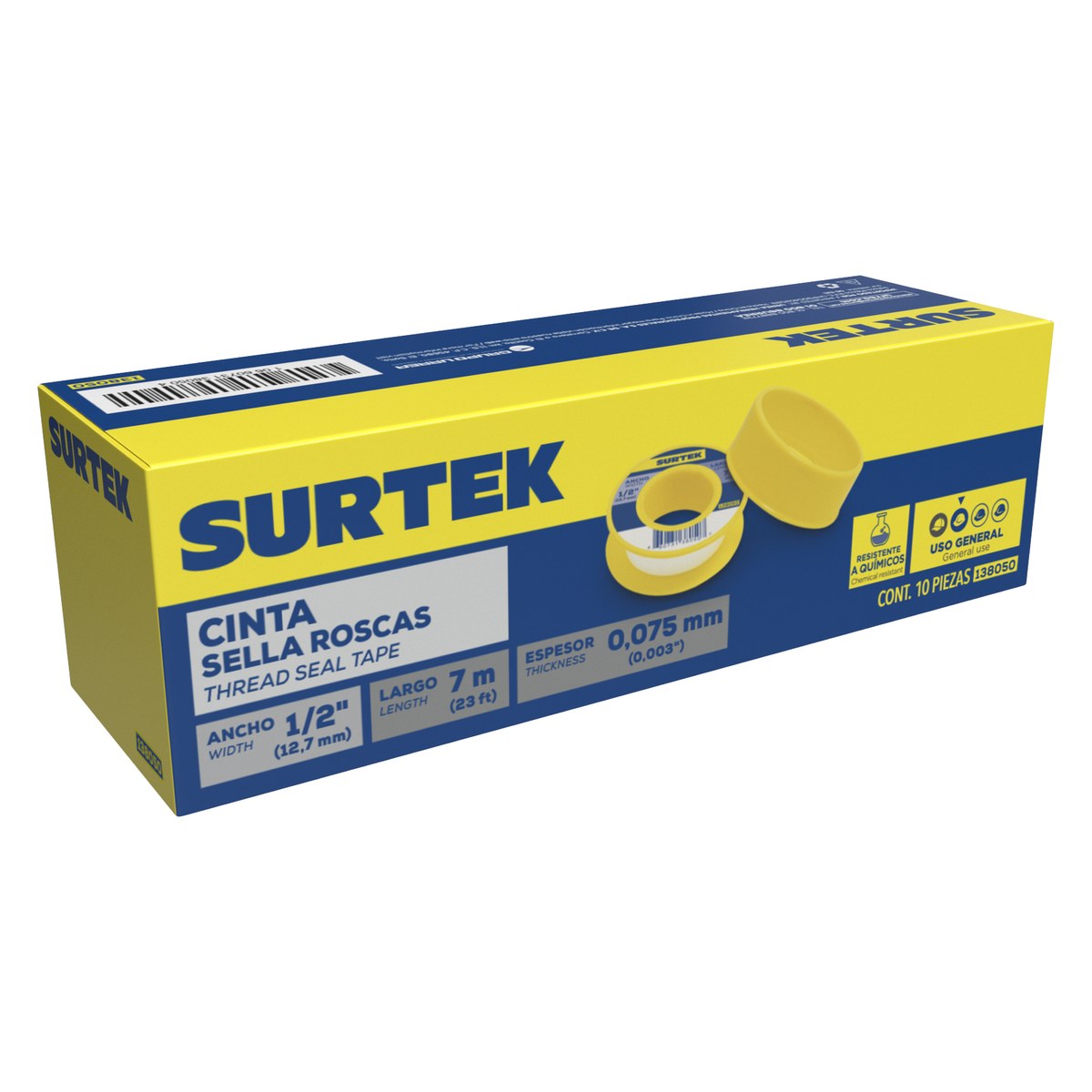 Cinta sella roscas 13 mm x 7 m Surtek - Imagen 2