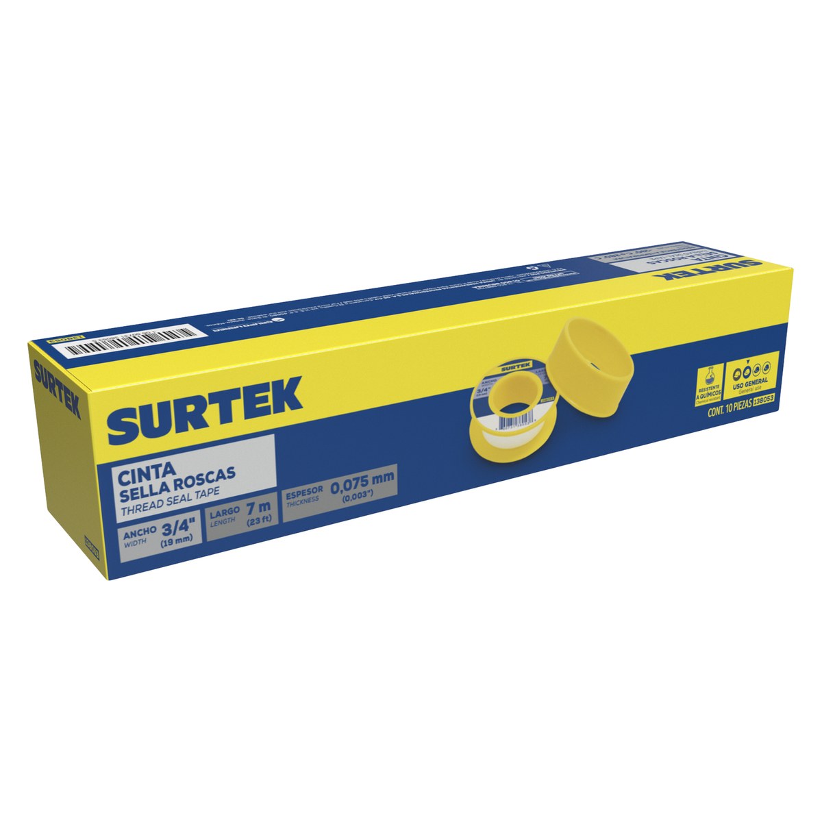 Cinta sella roscas 19 mm x 7 m Surtek - Imagen 2