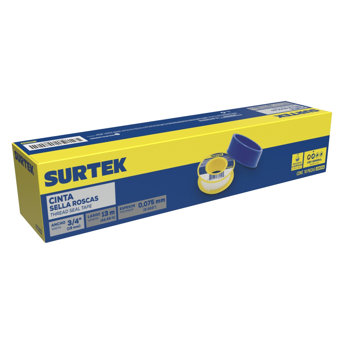 Cinta sella roscas 19 mm x 13 m Surtek - Imagen 2