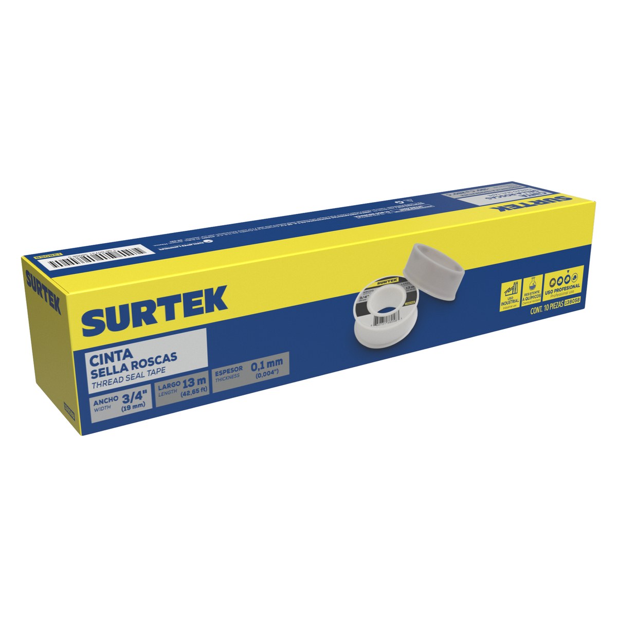 Cinta sella roscas 19 mm x 13 m Surtek - Imagen 2