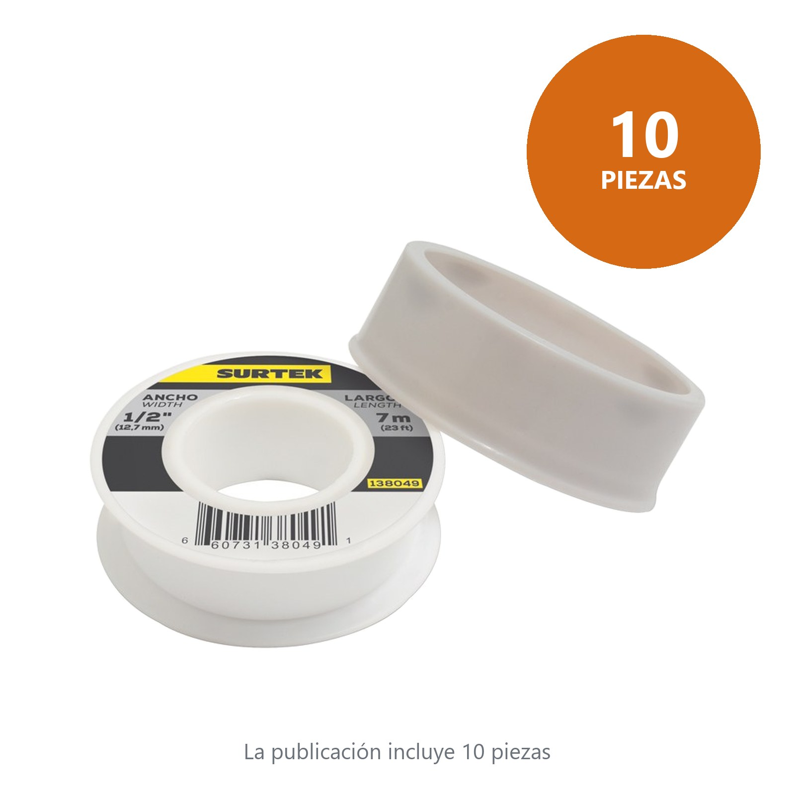 Cinta sella roscas 19 mm x 13 m Surtek - Imagen 3