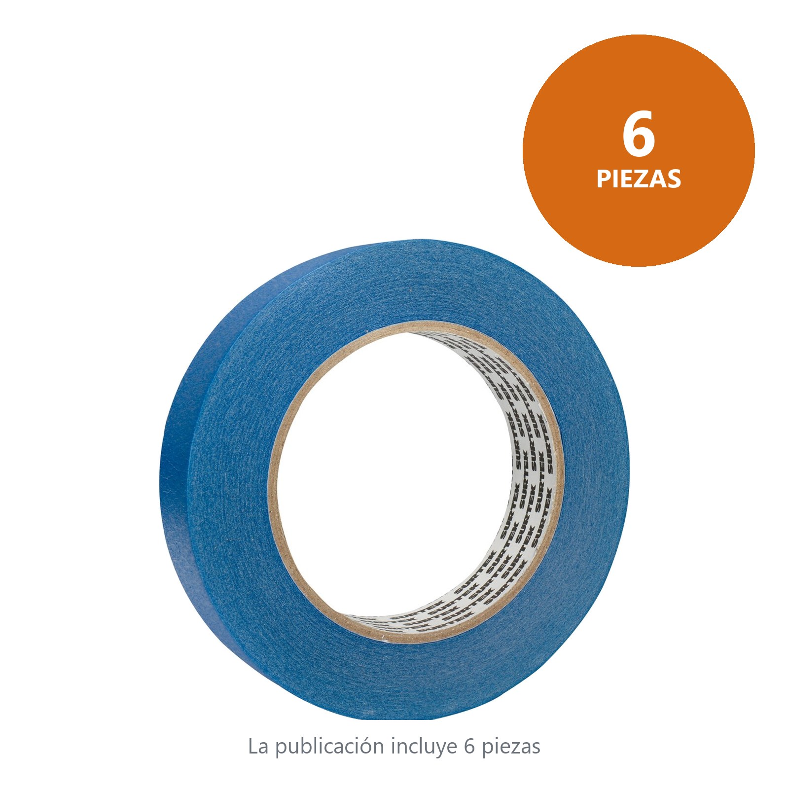 Cinta masking tape azul para enmascarar 24 mm x 50 m Surtek - Imagen 2