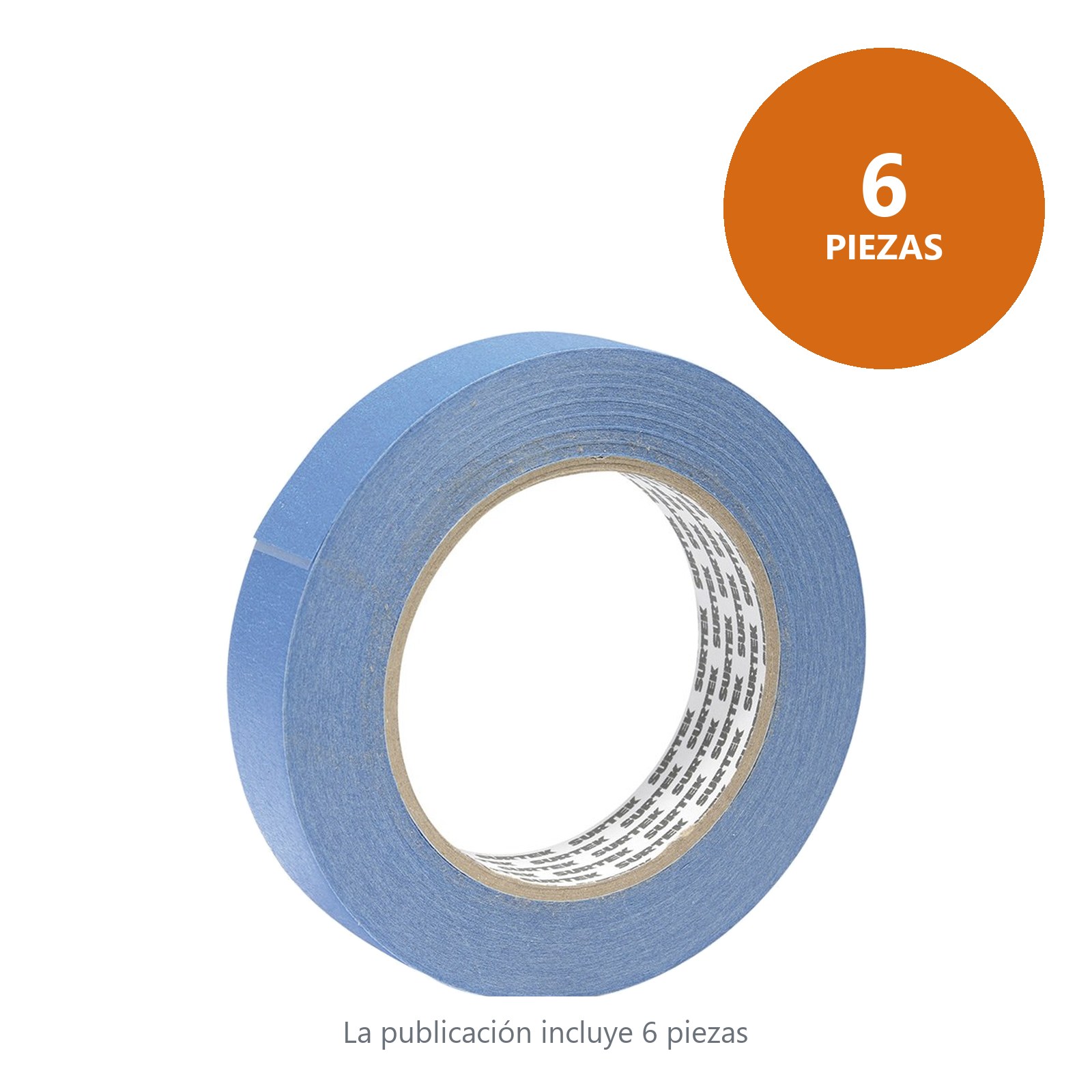 Cinta masking tape azul para enmascarar 36 mm x 50 m Surtek - Imagen 2