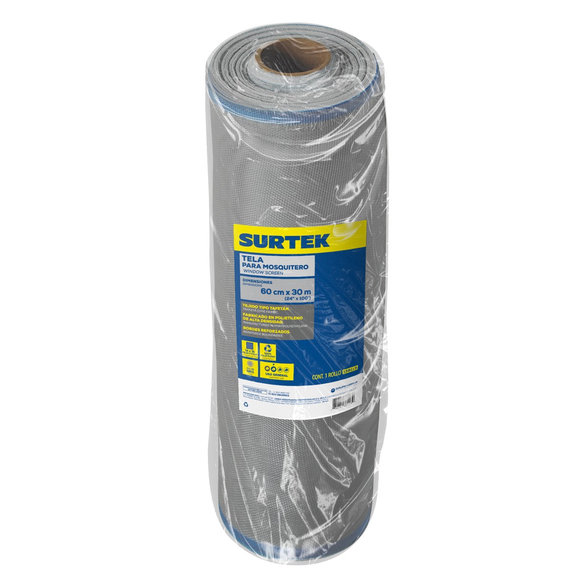 Tela para mosquitero de plástico gris 0.60 x 30 m Surtek - Imagen 2