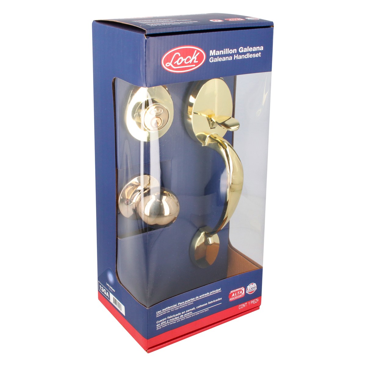 Gatillo ovalado sólido para entrada función sencilla, latón brillante, visual Lock - Imagen 2