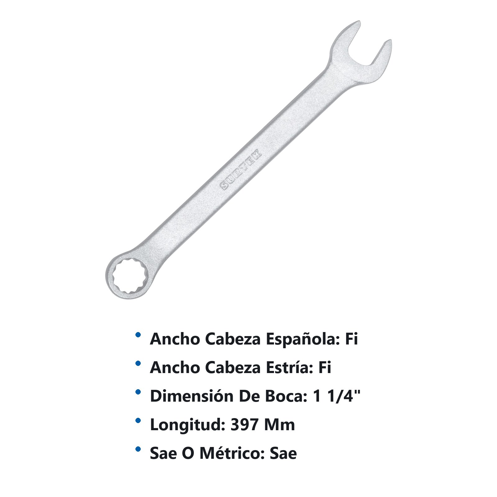 Llave combinada satinada en pulgadas, 12 puntas, 1-1/4" Surtek - Imagen 3