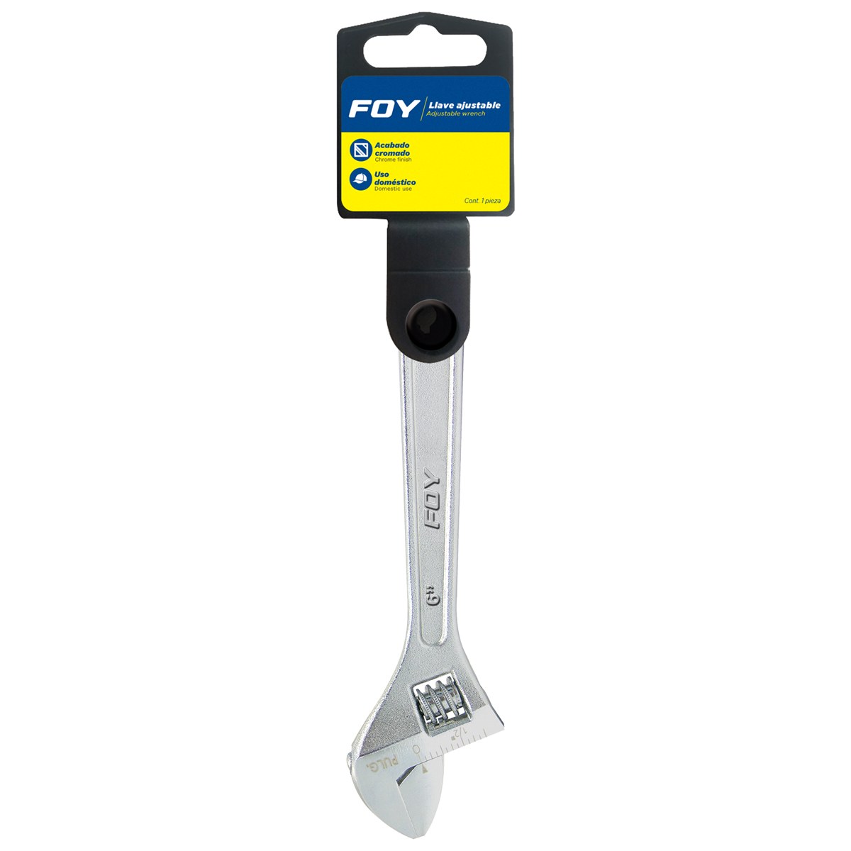 Llave ajustable cromada 6" Foy - Imagen 2