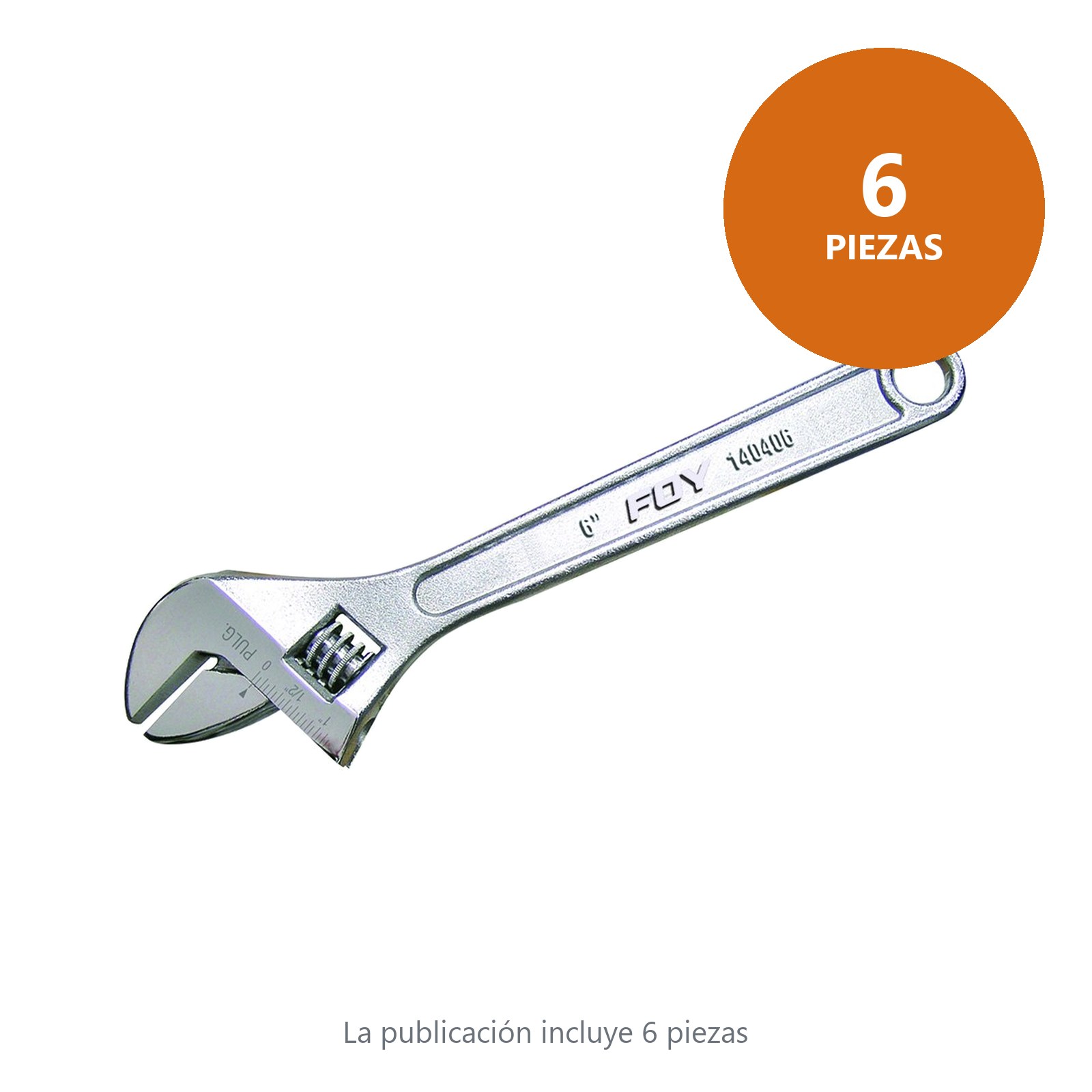 Llave ajustable cromada 6" Foy - Imagen 3