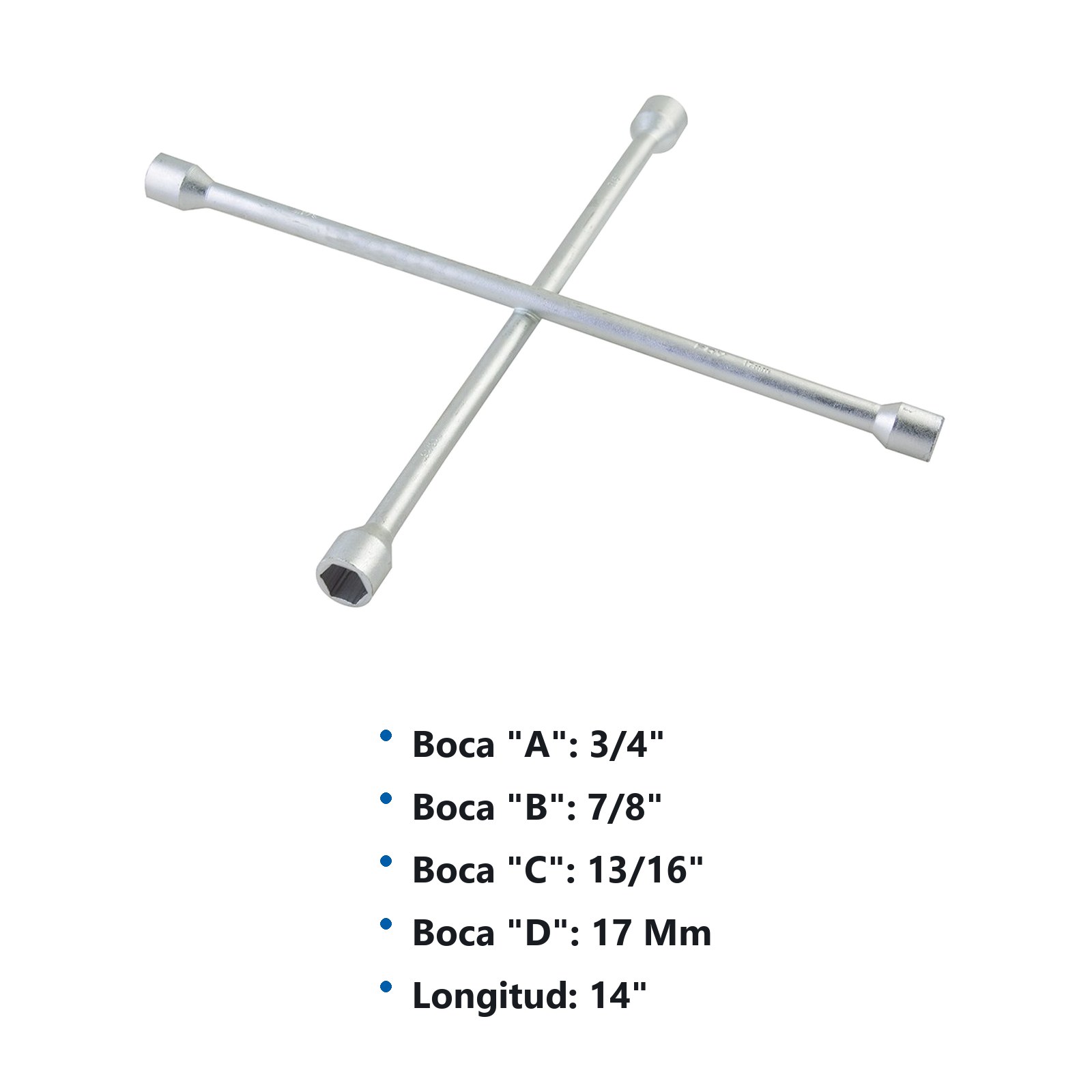 Llave de cruz cromada 14" Foy - Imagen 3
