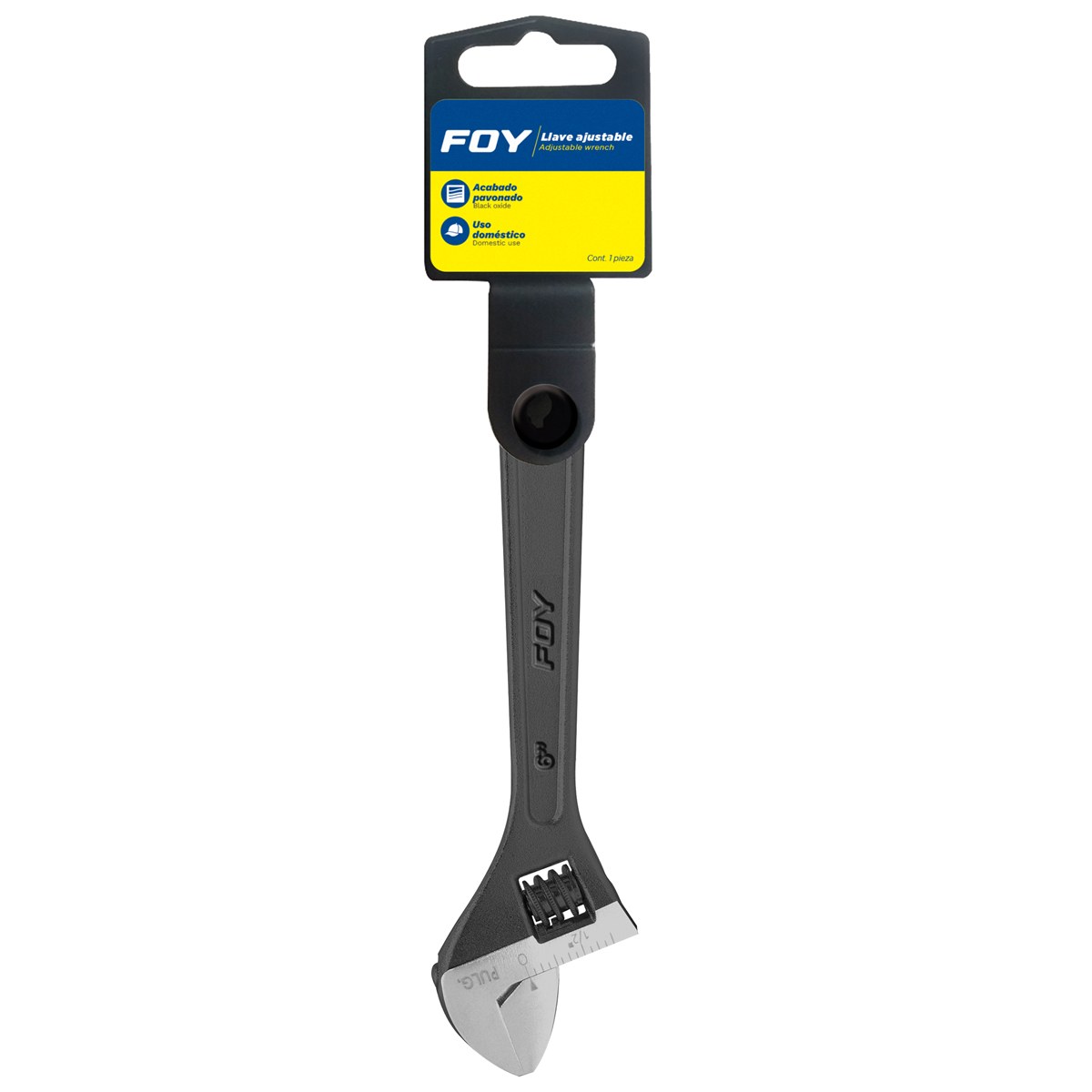 Llave ajustable pavonada 6" Foy - Imagen 2