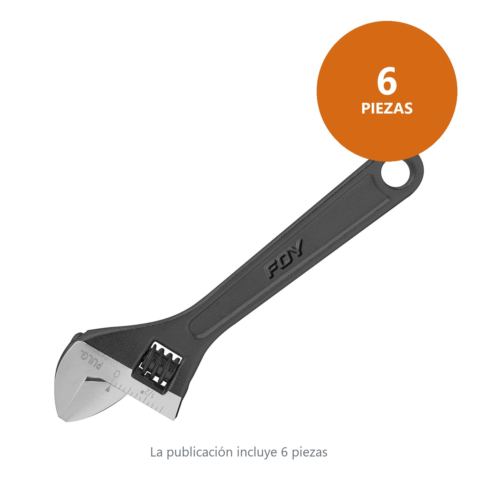 Llave ajustable pavonada 8" Foy - Imagen 2