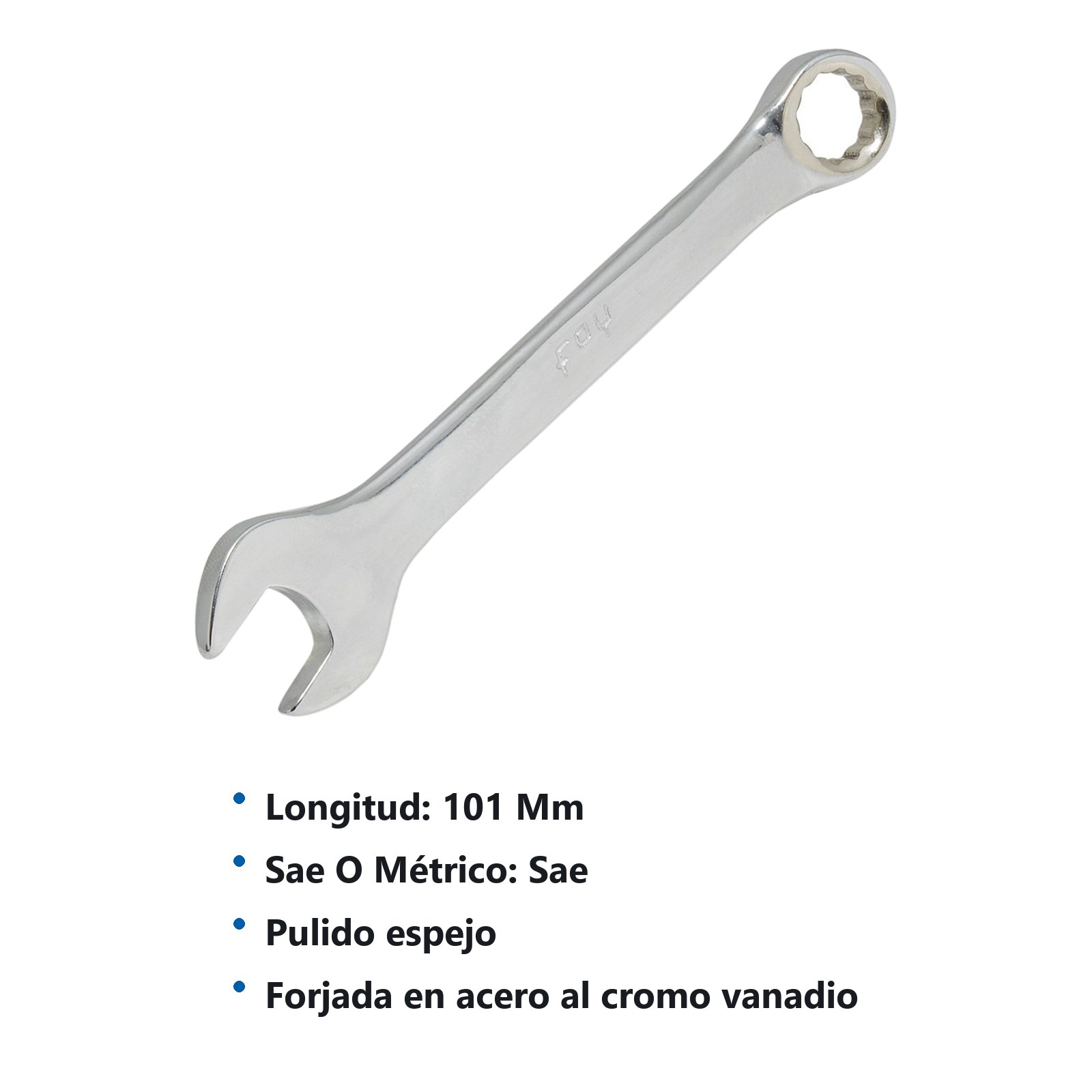 Llave combinada pulido espejo en pulgadas, 12 puntas, 5/16" Foy - Imagen 3
