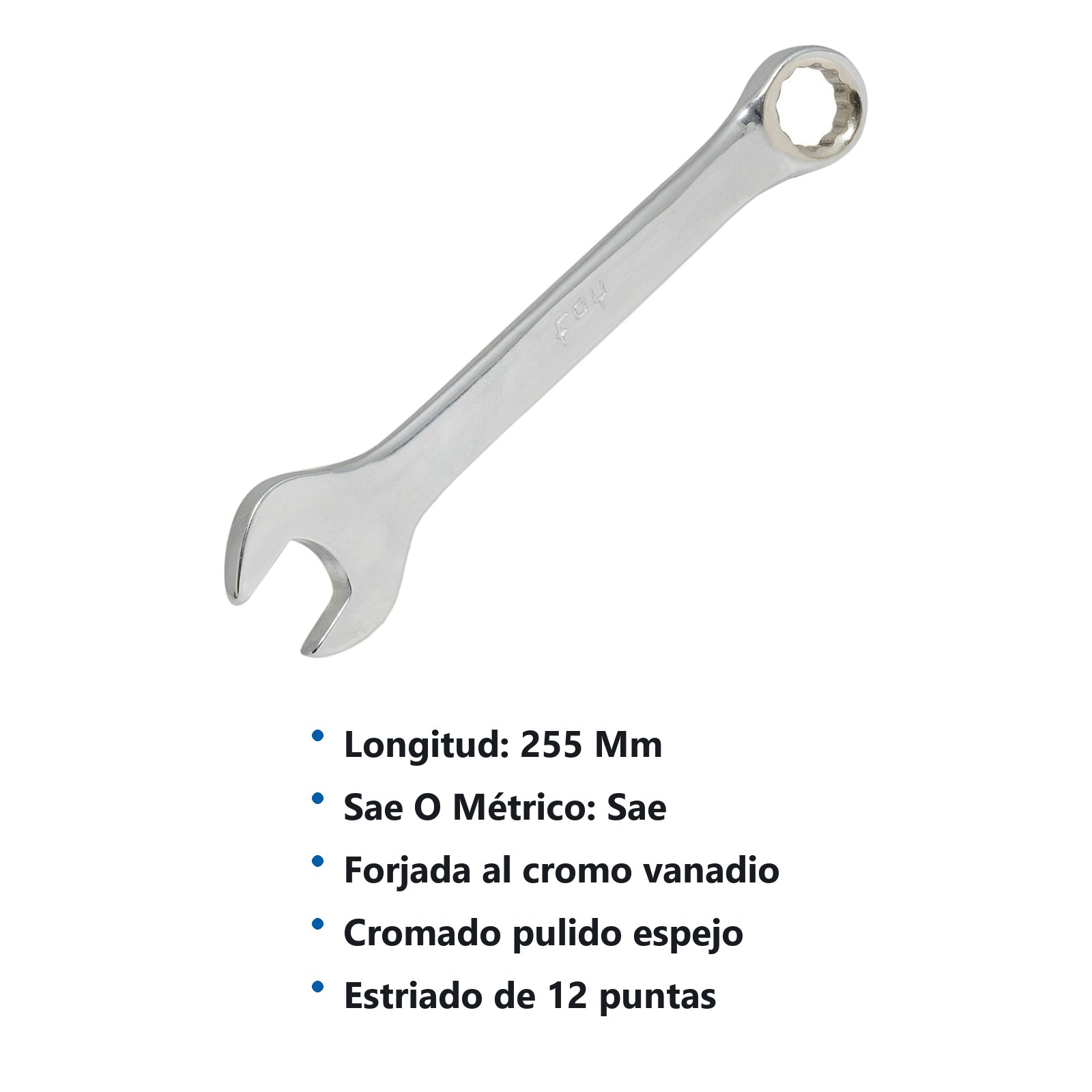 Llave combinada pulido espejo en pulgadas, 12 puntas, 13/16" Foy - Imagen 3