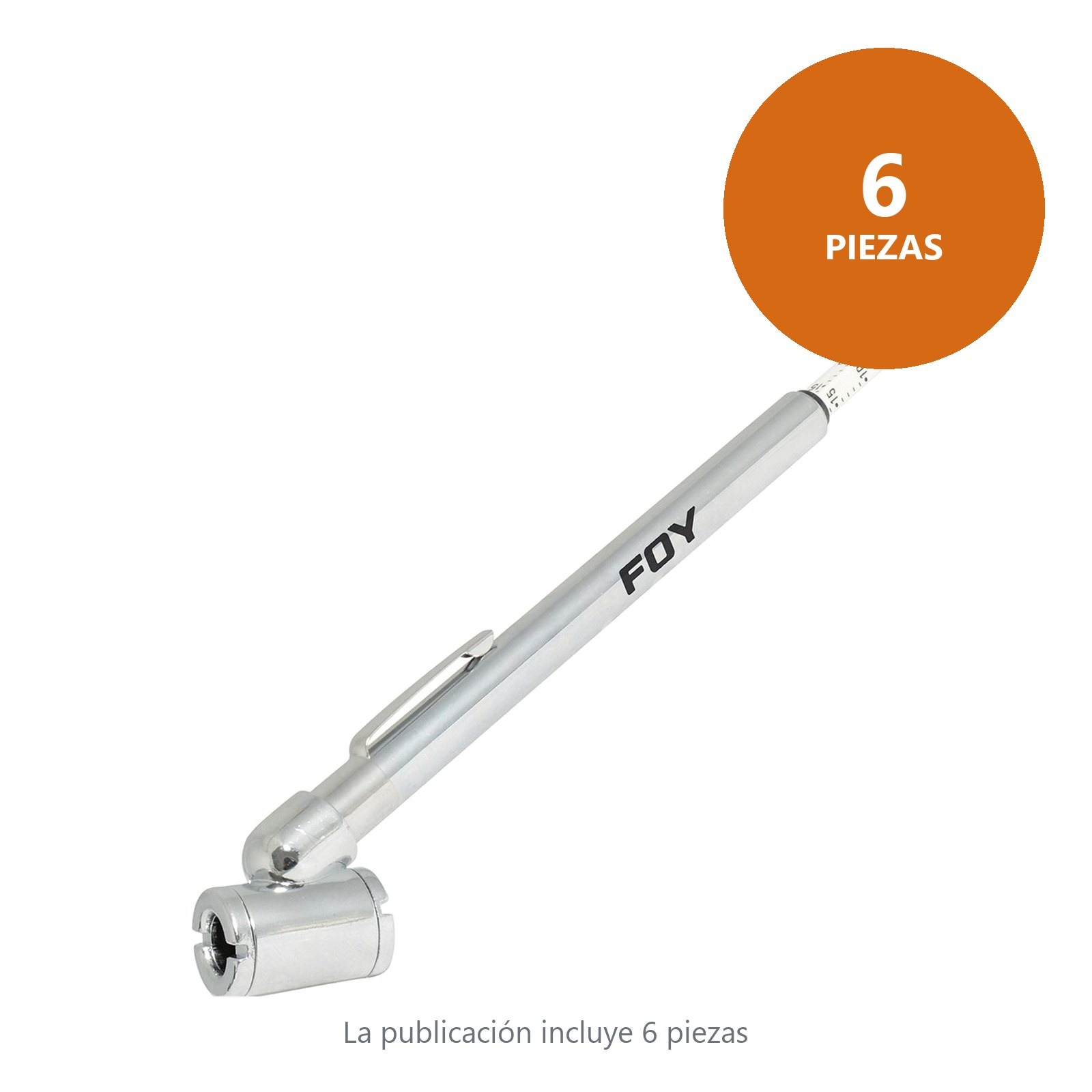 Gauge tipo lápiz de doble cabeza 60 PSI, 21 cm Foy - Imagen 2