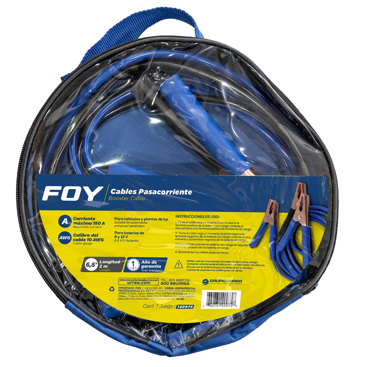 Cables pasa corriente, 2 m Foy - Imagen 2