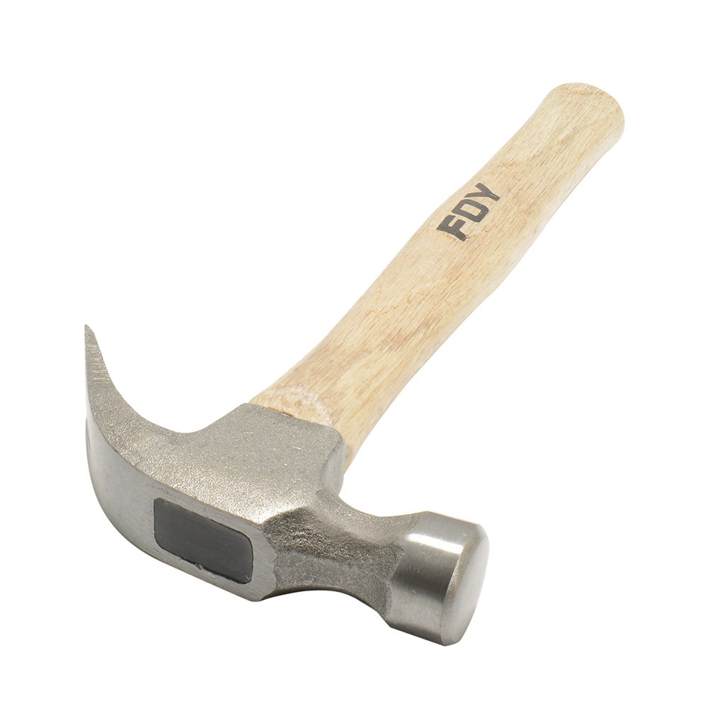 Martillo de uña curva con mango de madera de 13", 16 oz Foy
