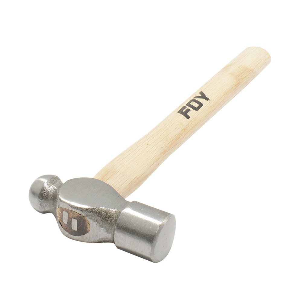 Martillo de bola pulido con mango de madera de 15", 24 oz Foy