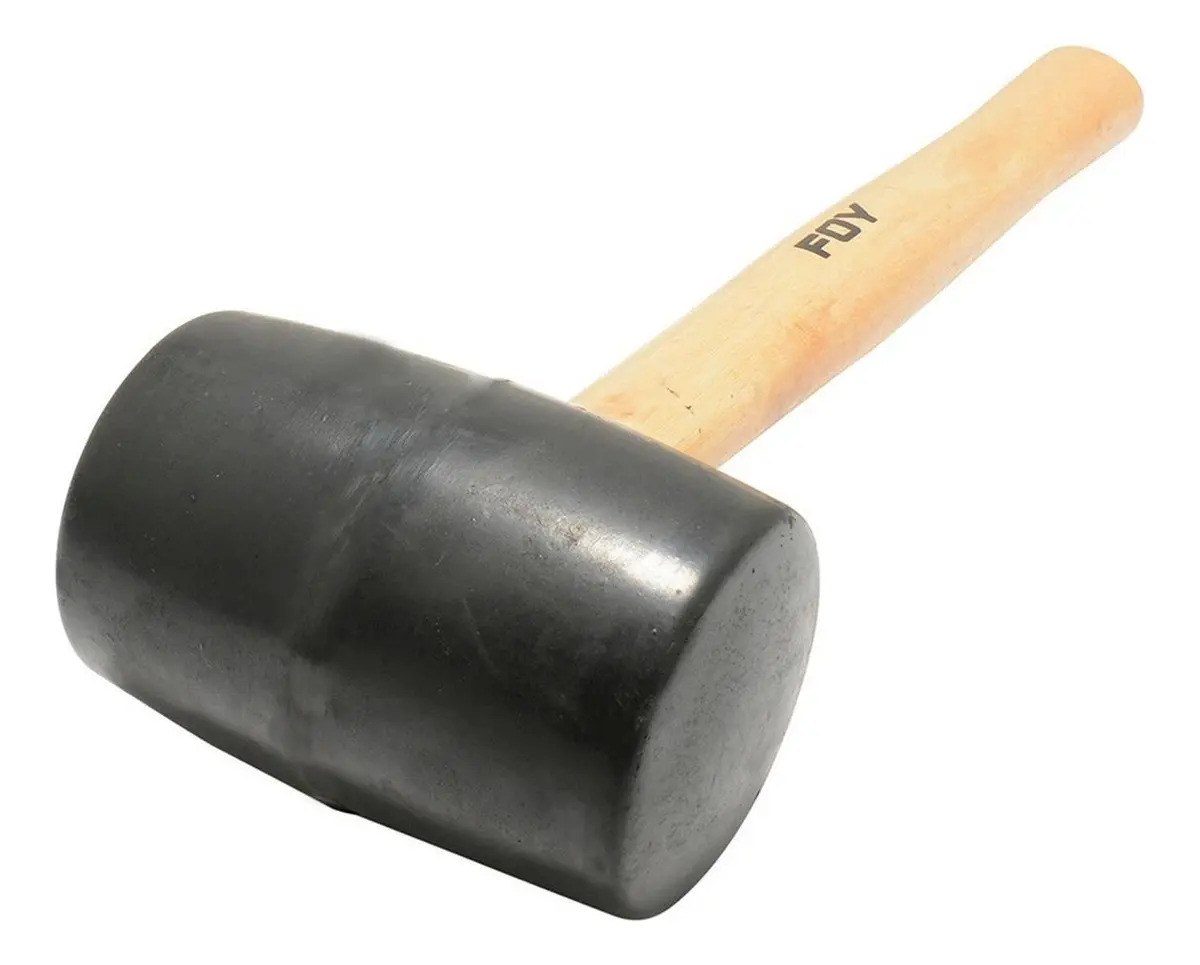 Mazo con cabeza de hule negro con mango de madera de 11", 16 oz Foy - Imagen 2